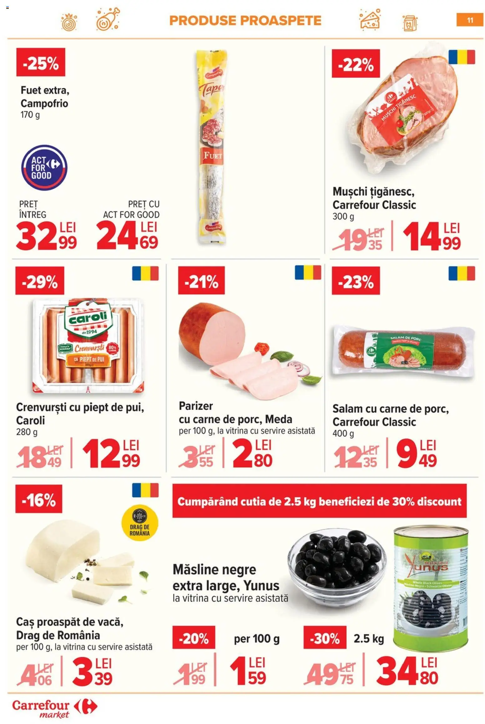 Noul catalog Carrefour – valabil de la 10.06.2026 | Pagină: 11 | Produse: Hacıyatmaz Kedi Oyuncağı, Tapet, Crenvurști, Parizer