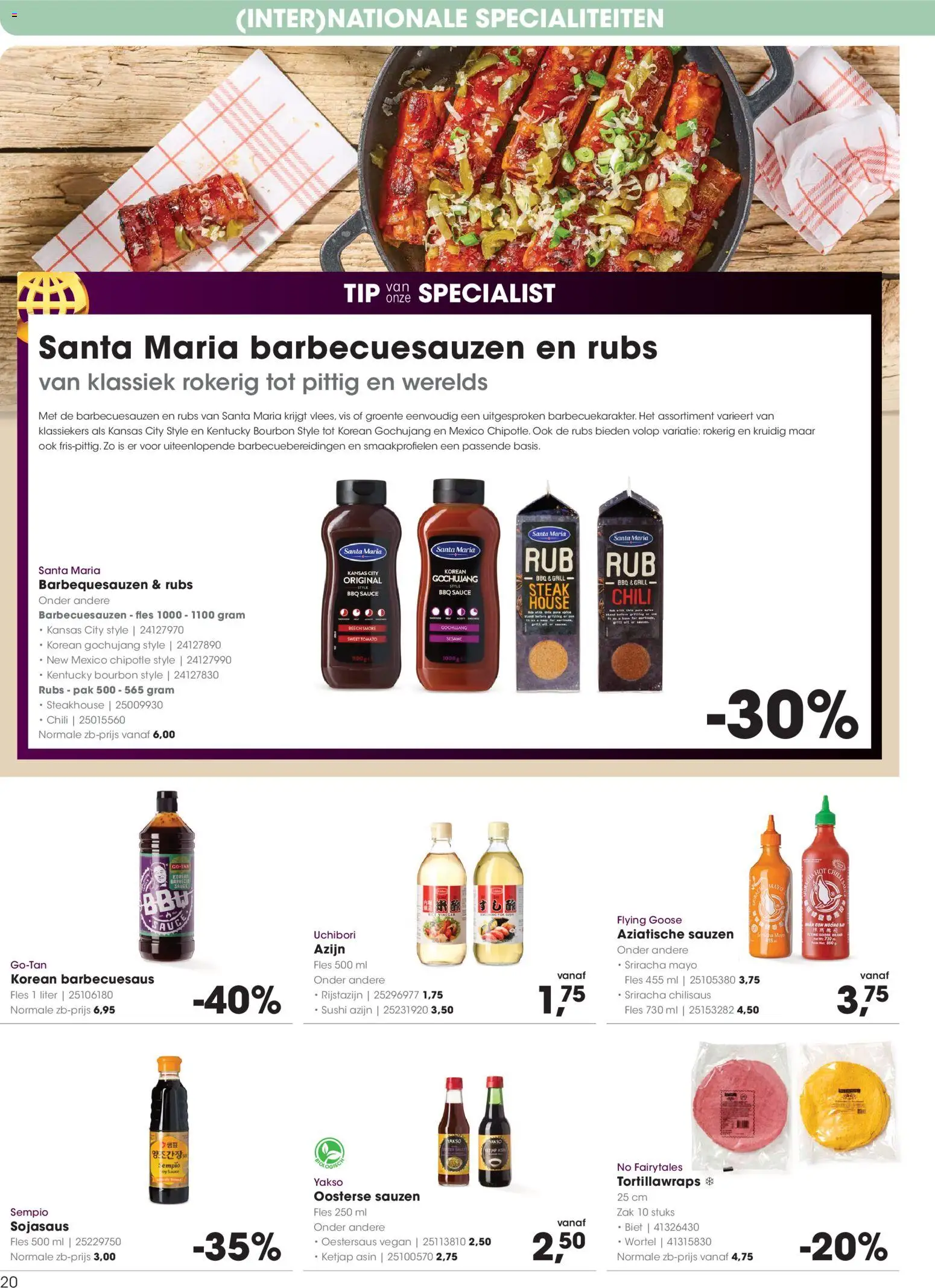 {H1} | Pagina: 20 | Producten: Barbecuesaus, Fles, Zak, Chili