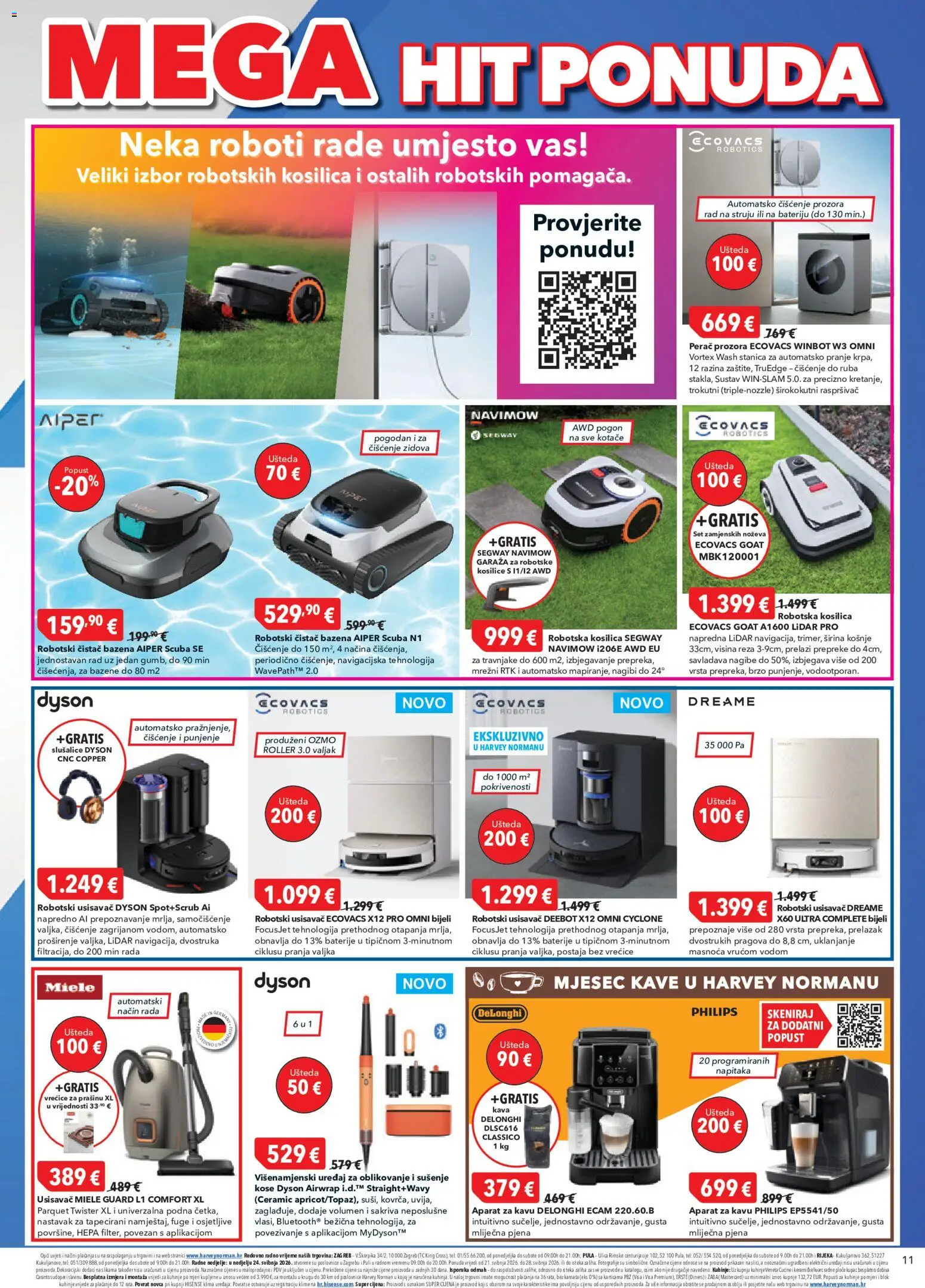 Harvey Norman katalog | vrijedi od 21.05.2026 | Stranica: 11 | Proizvodi: Aparat za kavu, Kosilica, Klima, Slušalice