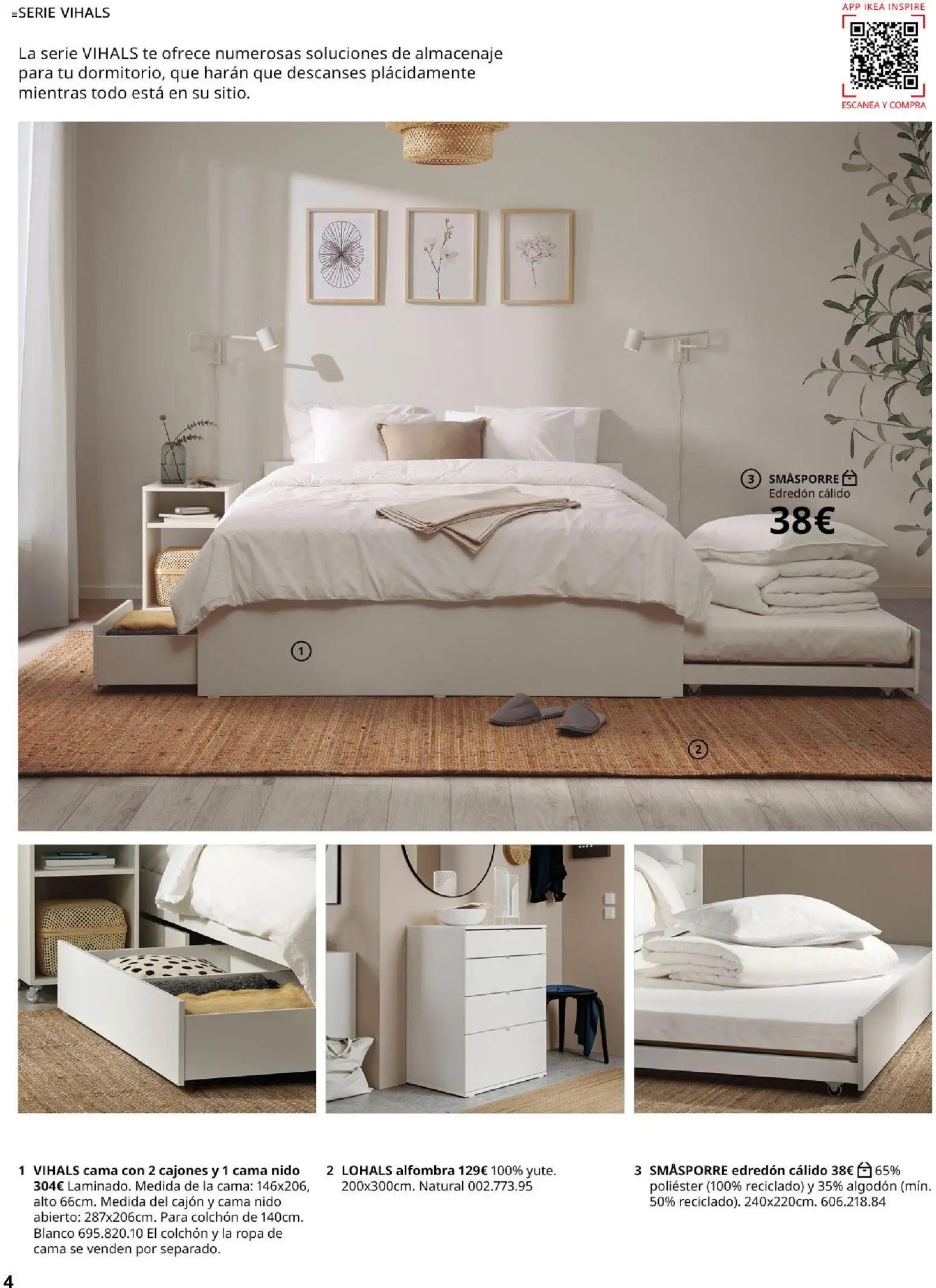 Catálogo IKEA Muebles para el dormitorio │ válido desde el 01/02/2026 | Página: 4 | Productos: Edredón, Té, Algodón, Alfombra