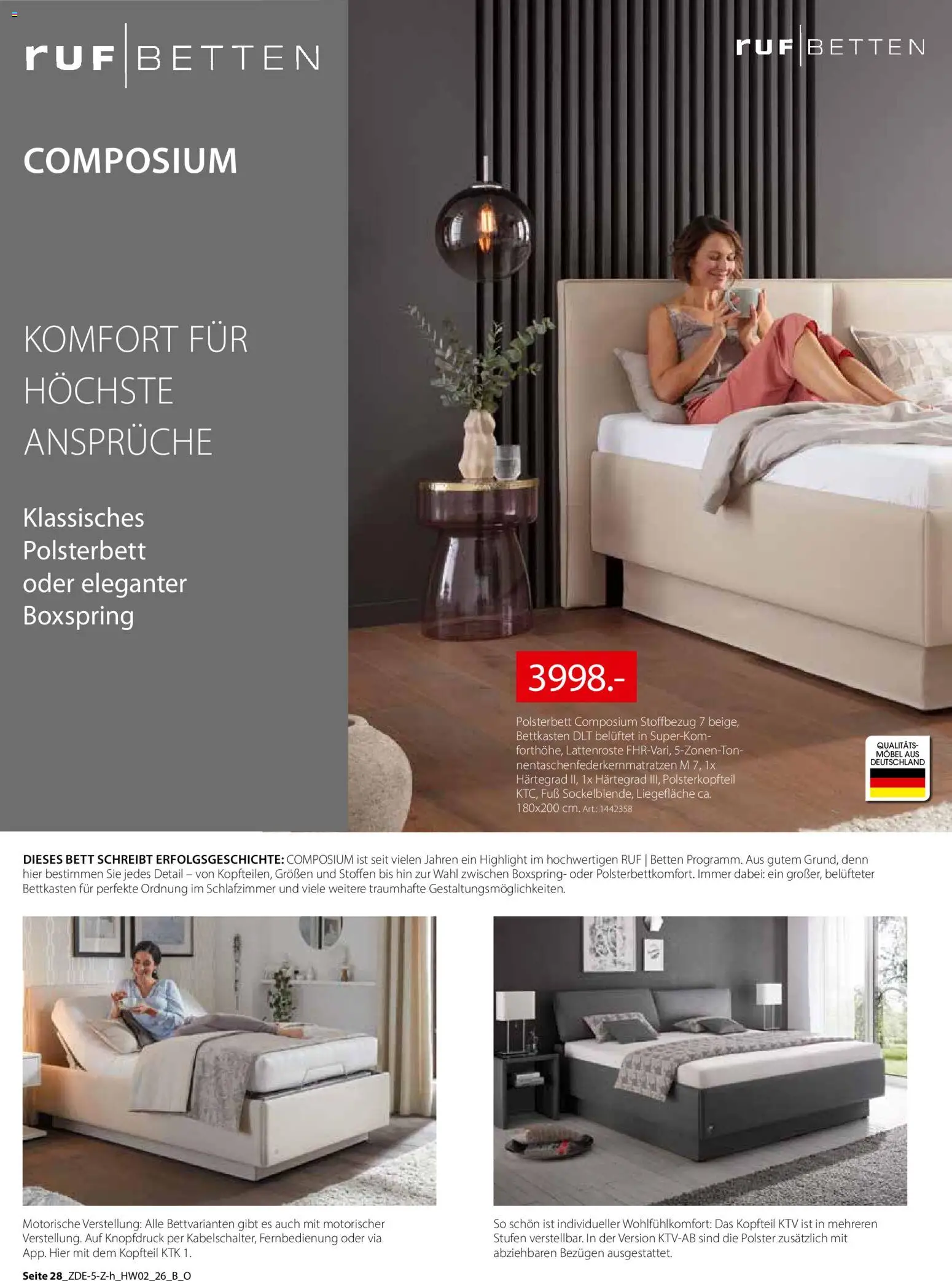 Zurbrüggen Prospekt – gültig ab 30.09.2026 | Seite: 48 | Produkte: Bett, Polsterbett