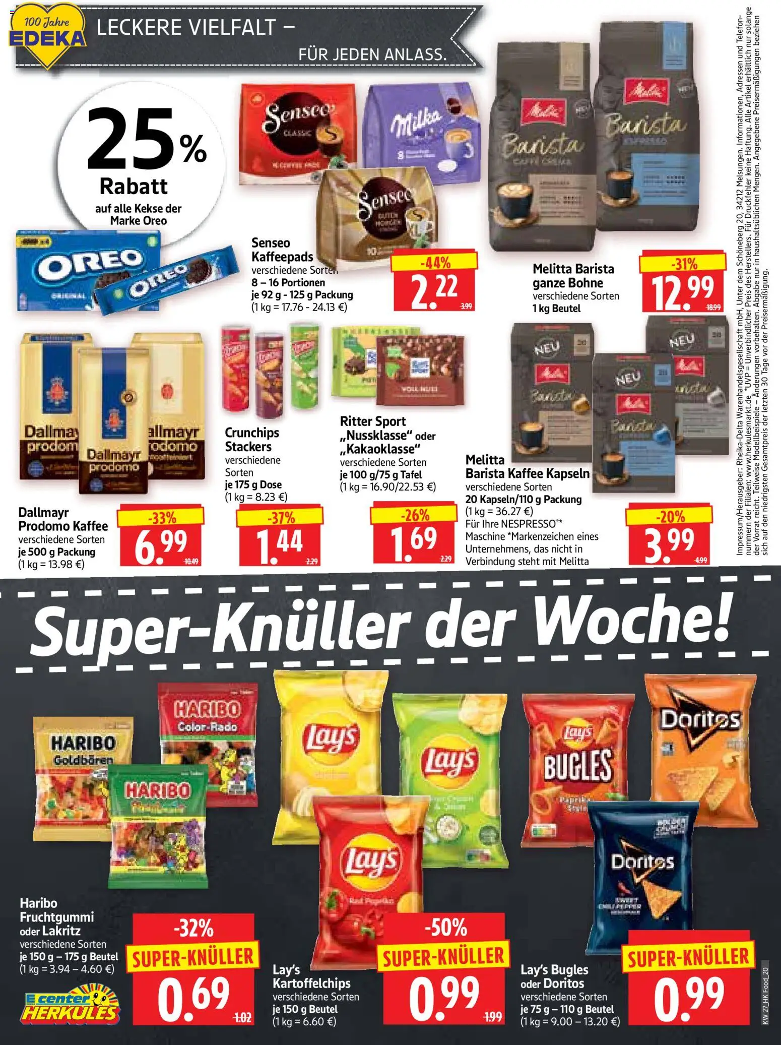 HERKULES Prospekt – gültig ab 29.06.2026 | Seite: 20 | Produkte: Kaffeepads, Ritter sport, Dallmayr, Telefon