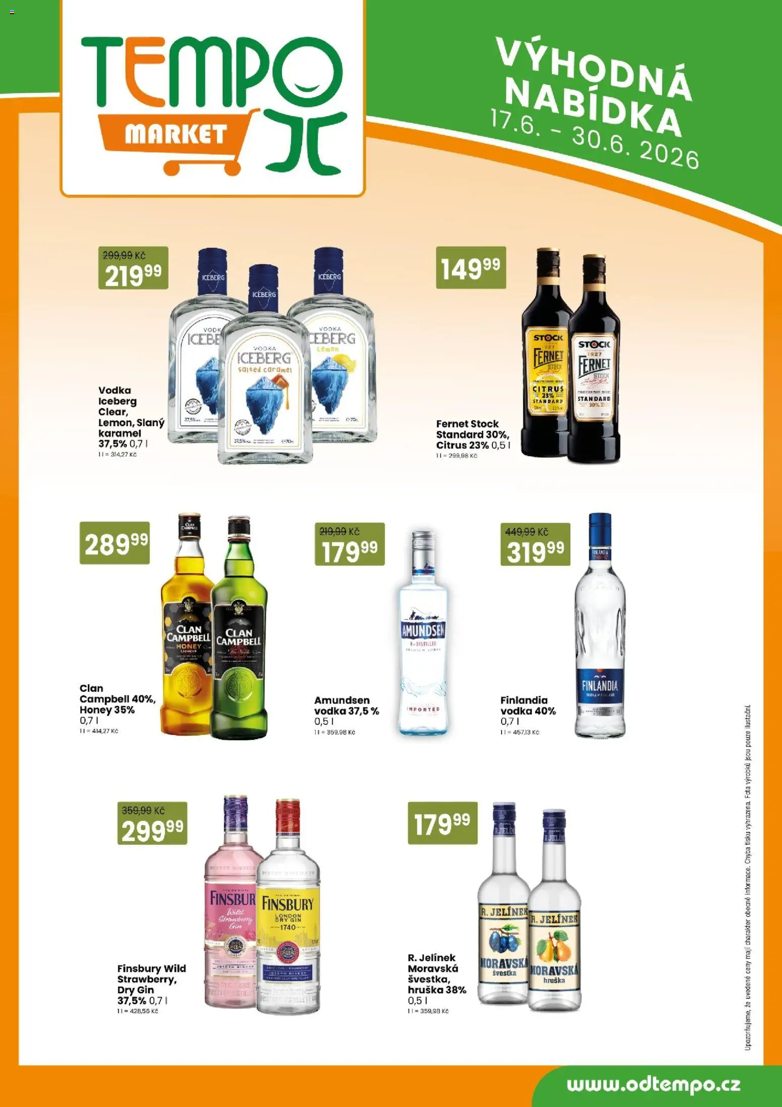 Tempo leták od 17.06.2026 | Strana: 9 | Produkty: Gin, Vodka, Fernet, Jelínek