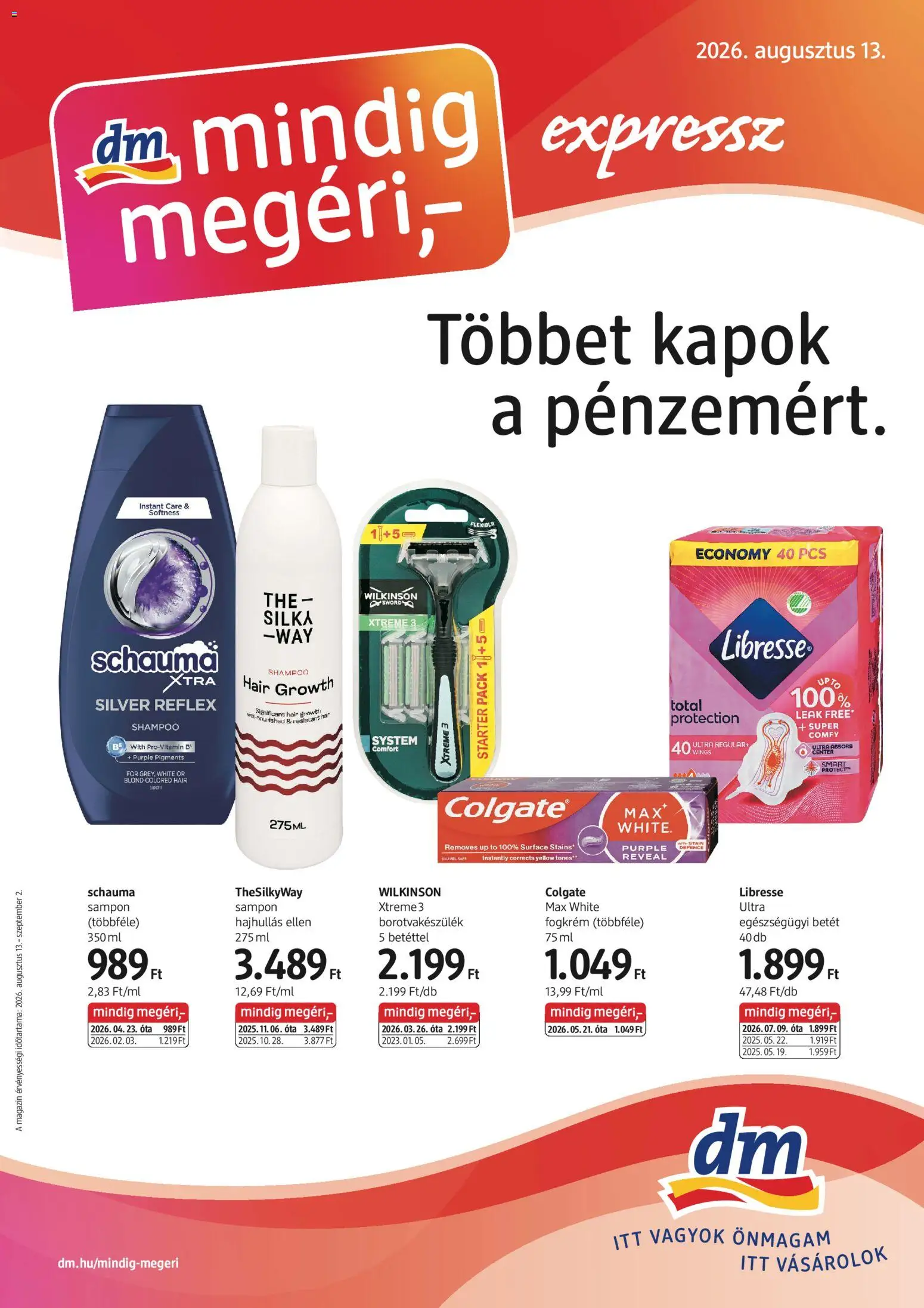 DM Drogerie Markt akciós ujság - amely érvényes a következő dátumtól: 2026.08.13. | Oldal: 1