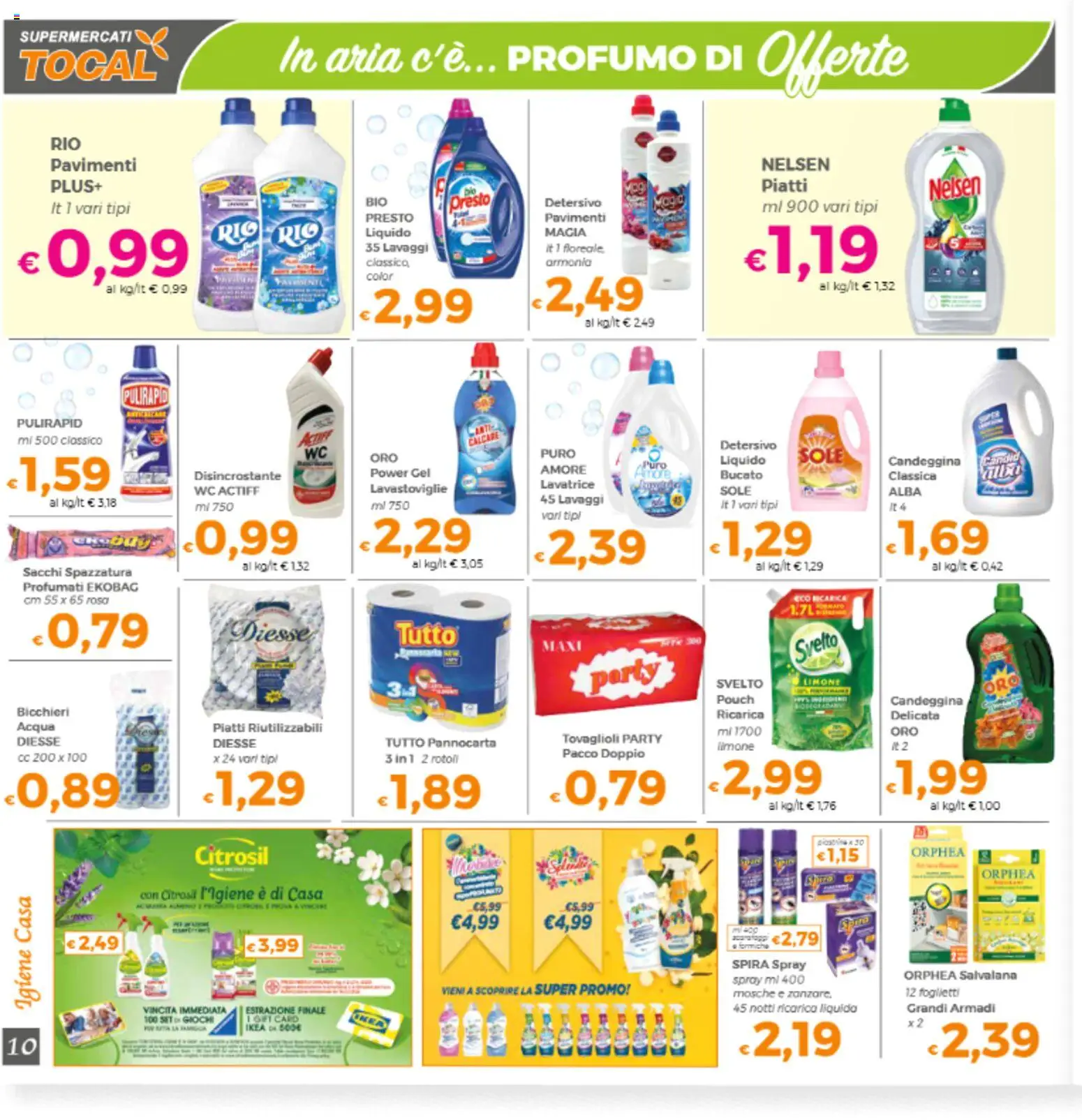 Volantino Tocal del 08.05.2026 | Pagina: 10 | Prodotti: Acqua, Limone, WC, Profumo