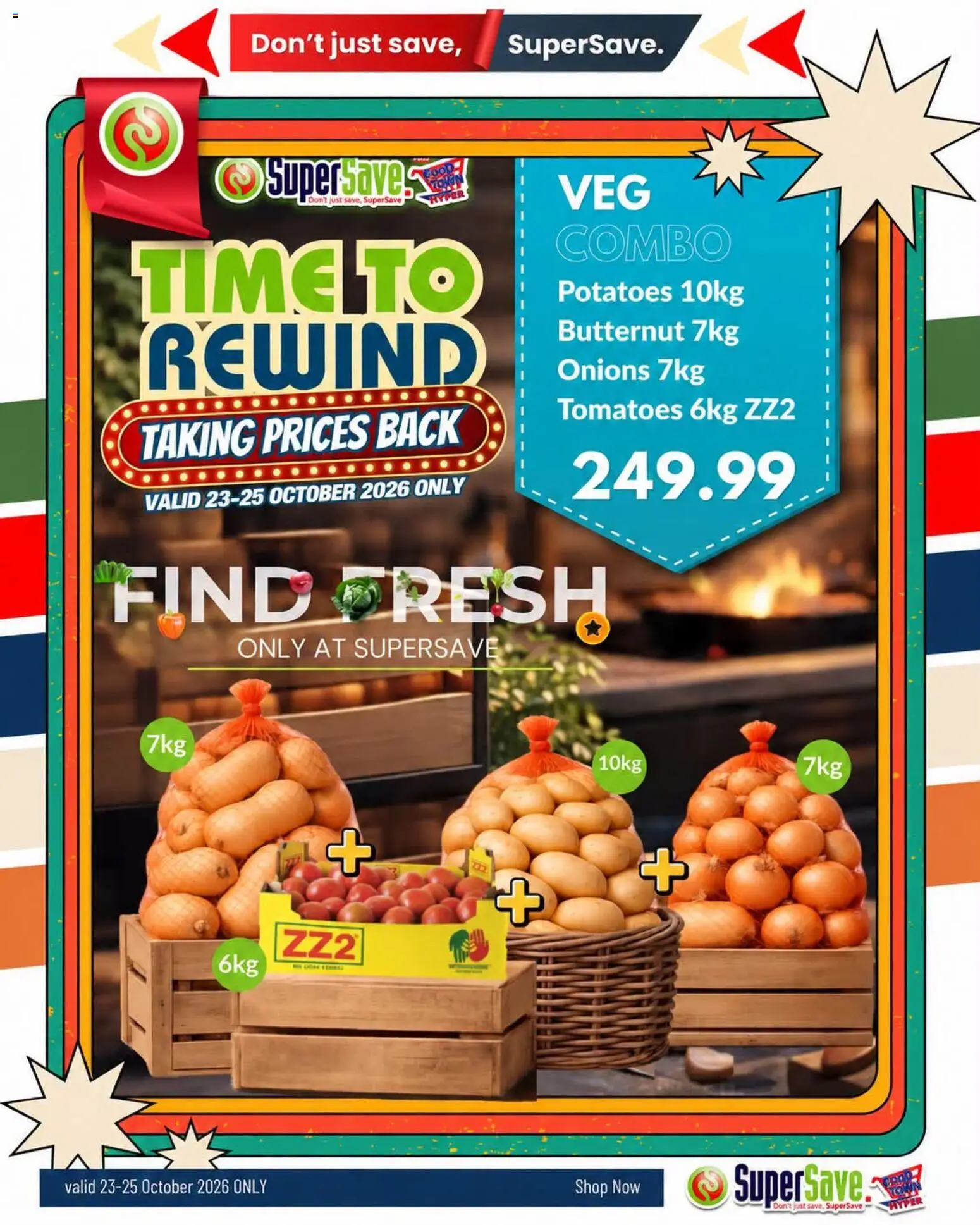 New Super Save catalogue – valid from 23/10/2026 | Page: 1 | Products: Tomatoes, Potatoes, Onions