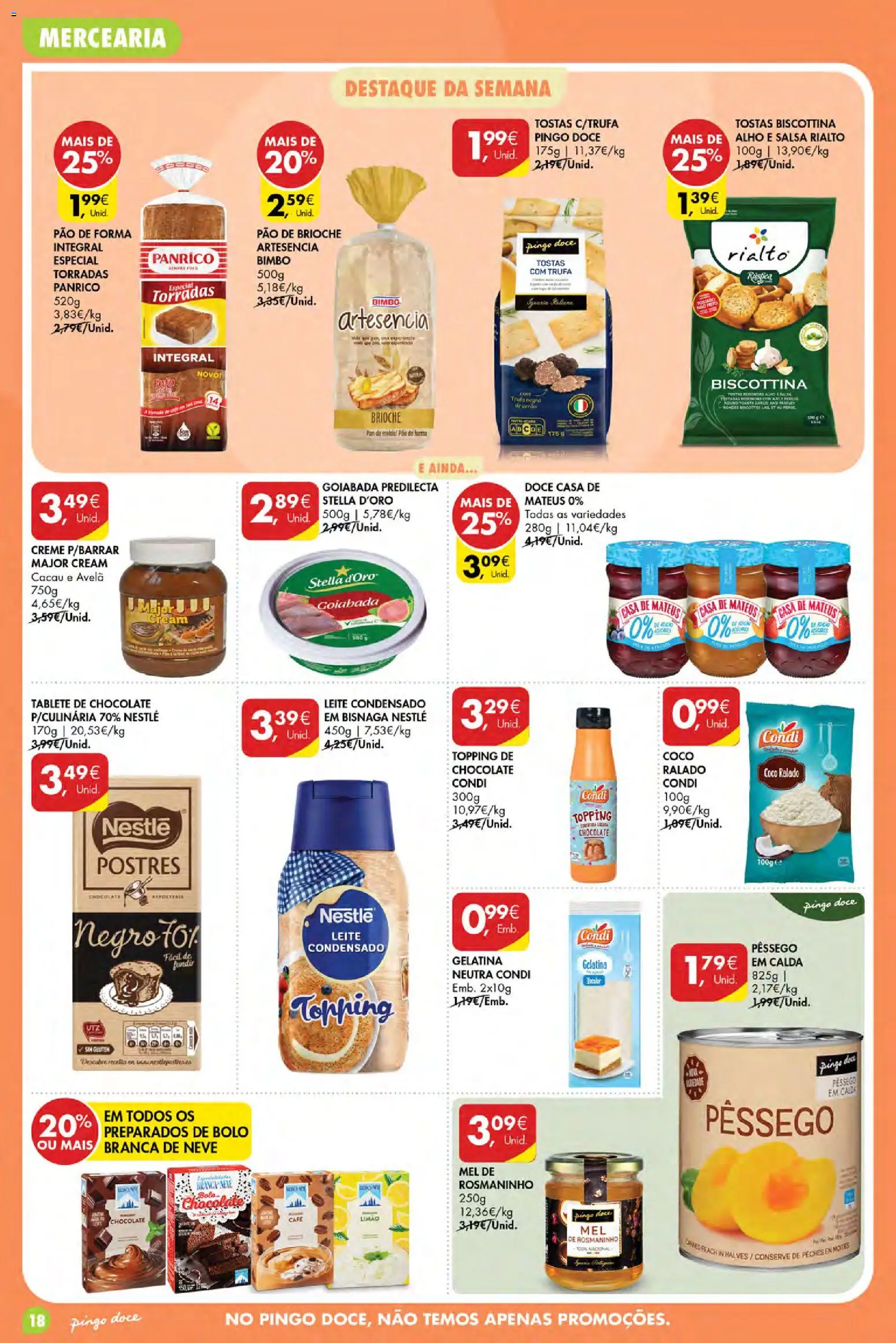 Pingo Doce folheto Poupe Esta Semana Açores │ válido de 08/10/2026 | Página: 18 | Produtos: Bolo, Brioche, Chocolate, Alho