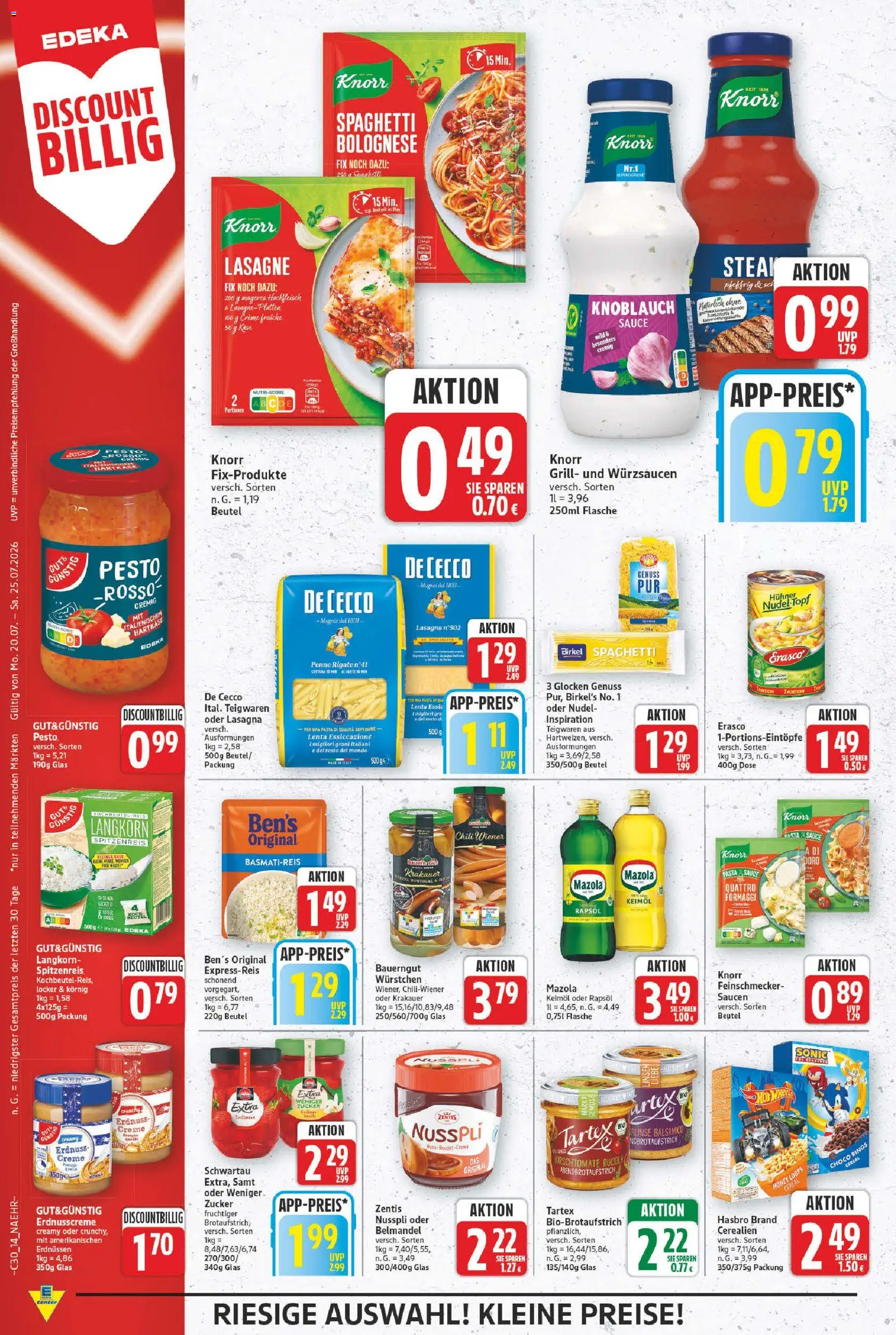 E center Prospekt – gültig ab 20.07.2026 | Seite: 15 | Produkte: Basmatireis, Rapsöl, Knoblauch, Steak