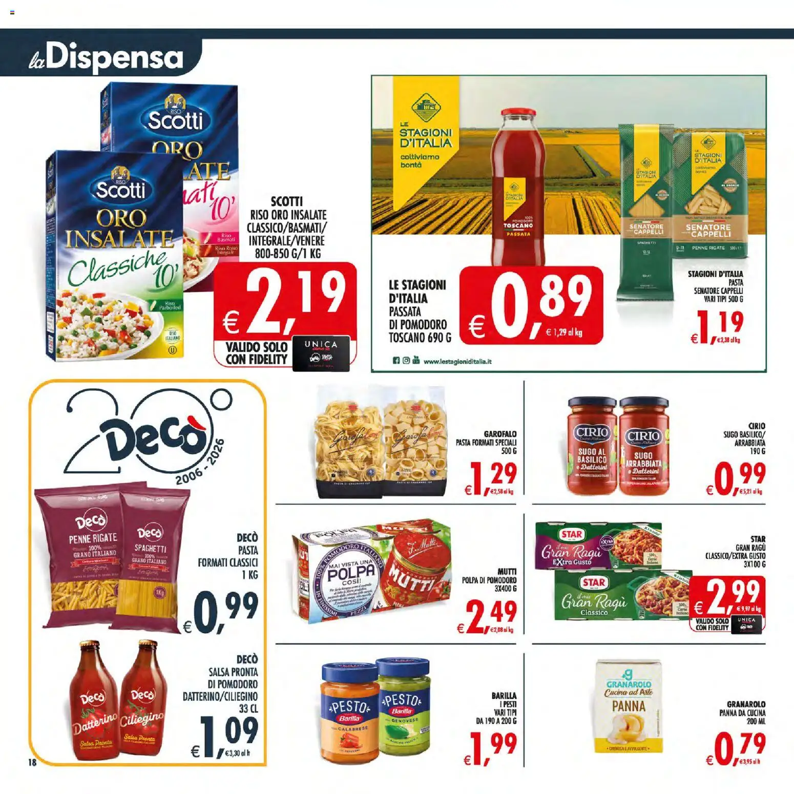 Volantino Decò del 30/06/2026 | Pagina: 23 | Prodotti: Passata di pomodoro, Ragú, Mutti, Sugo
