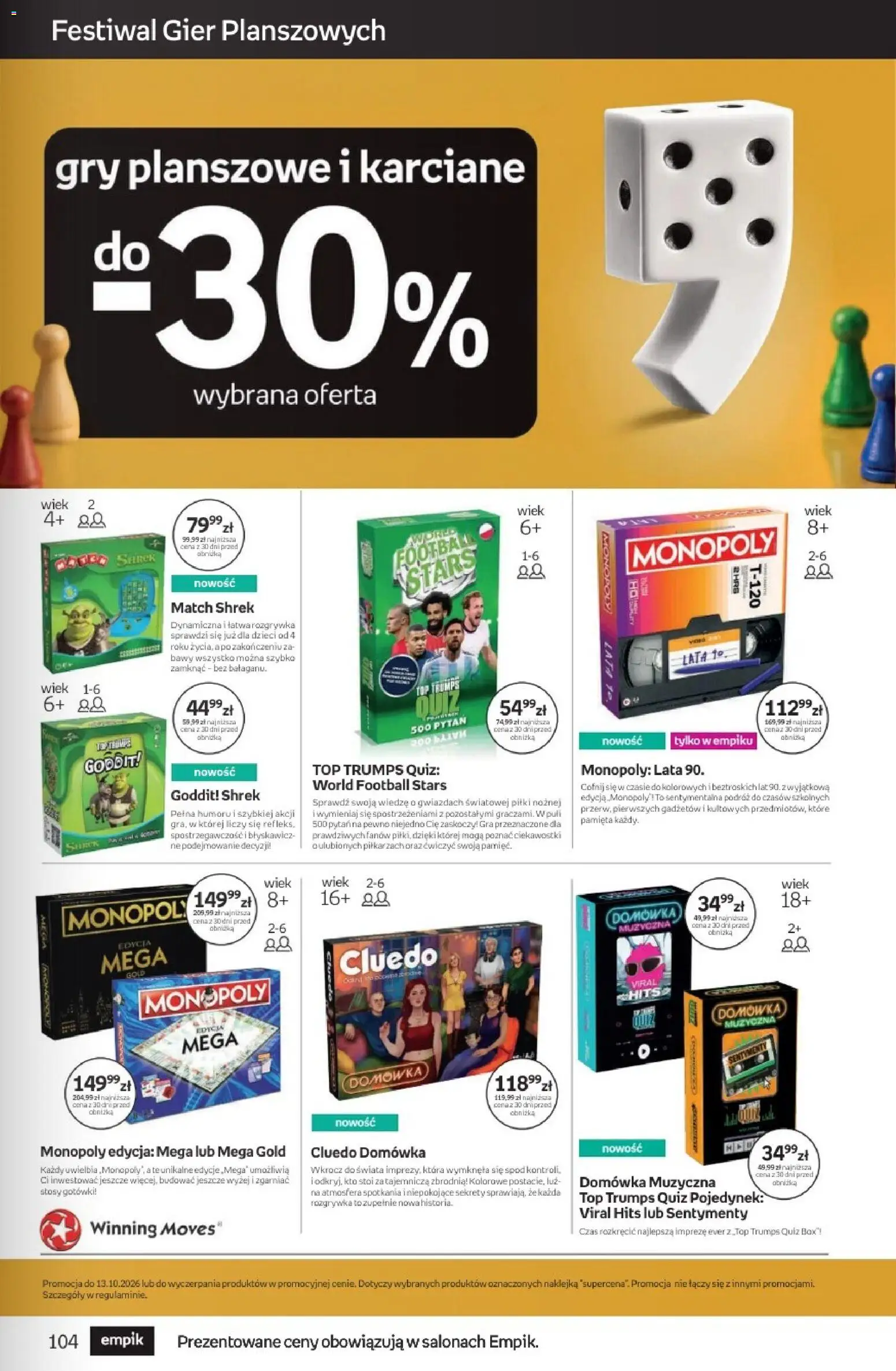 Empik promocje - Tom kultury Zabawki od 23.09.2026 | Strona: 13 | Produkty: Top, Gra, Gry planszowe, Gry