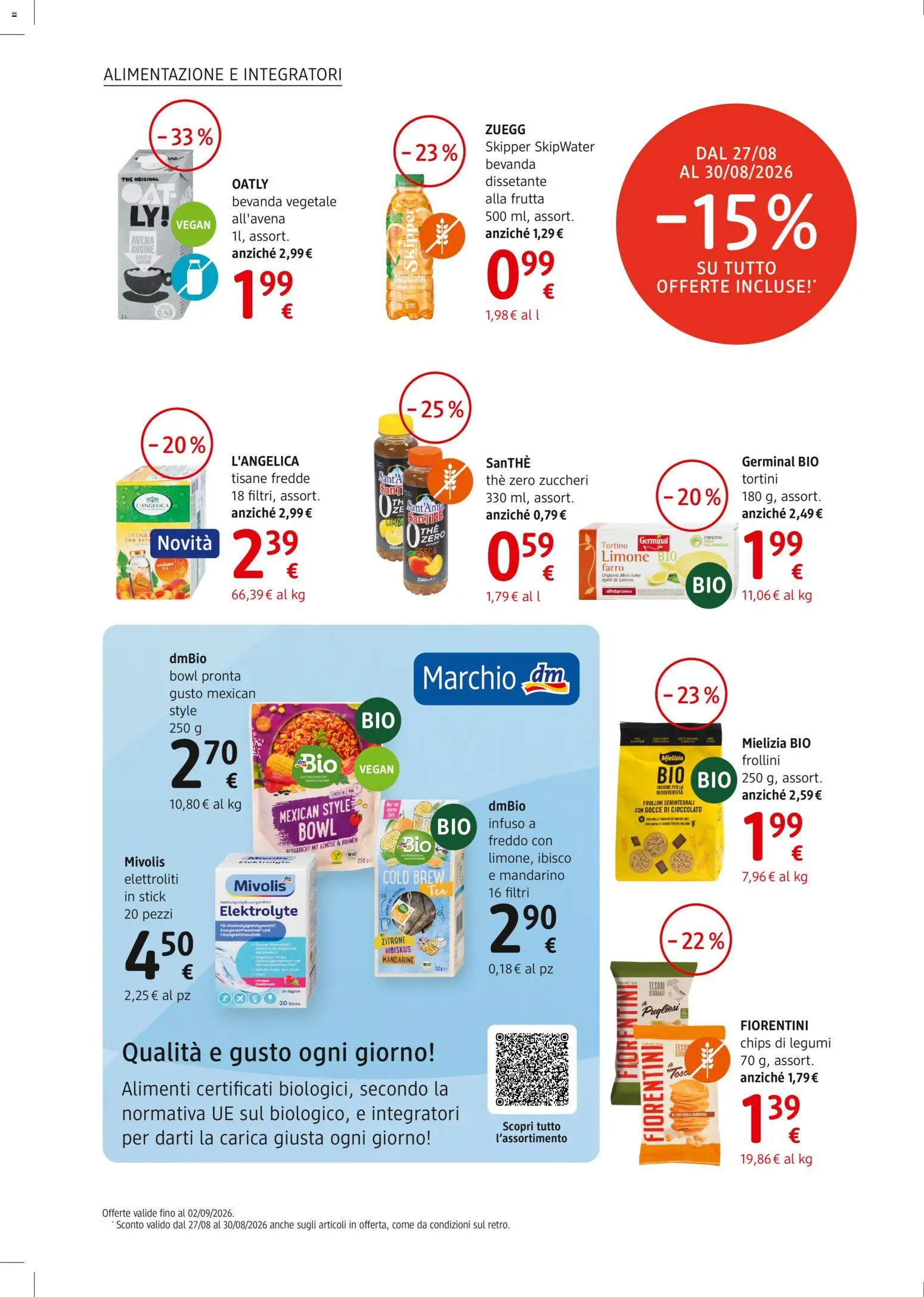 Volantino dm drogerie markt del 27/08/2026 | Pagina: 10 | Prodotti: Legumi, The, Frollini, Farro