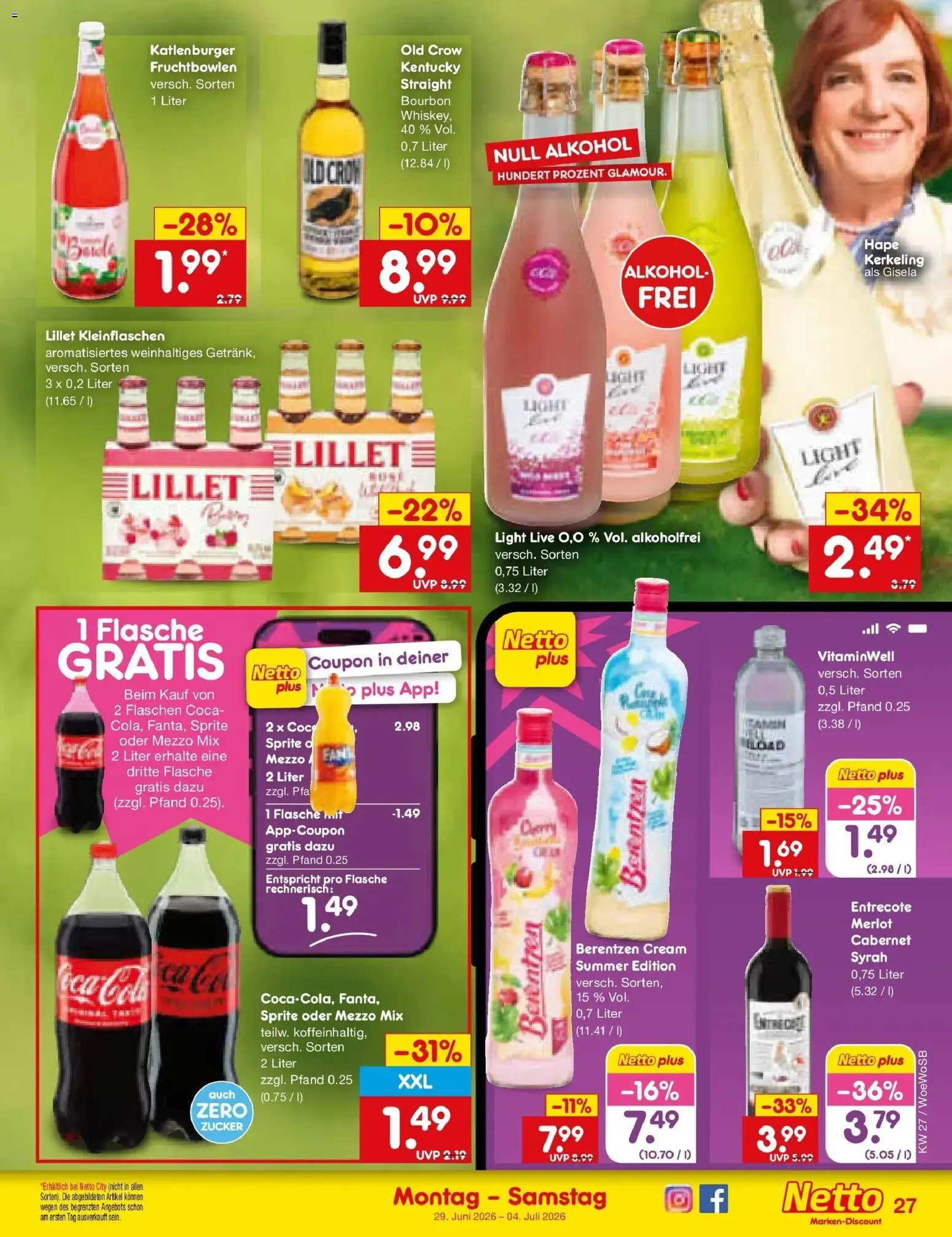 Netto Marken-Discount Prospekt Katzweiler – gültig ab 29.06.2026 | Seite: 39 | Produkte: Entrecote, Lillet, Bourbon, Berentzen