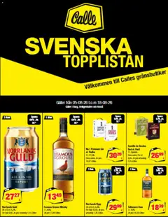 Calle - Svenska Topplistan gyldig fra 05/08/2026
