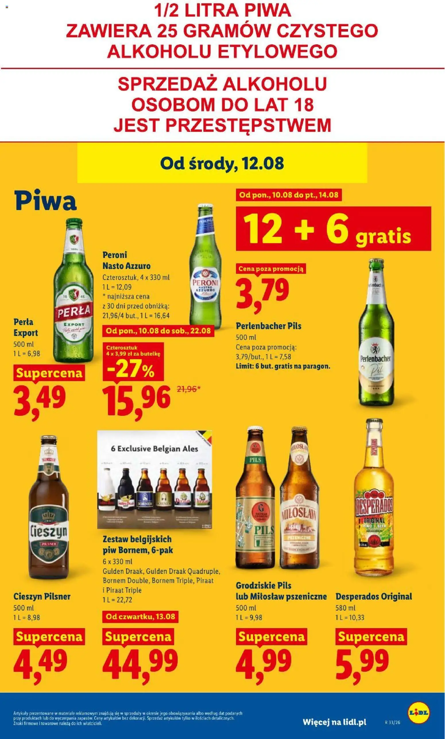 Lidl gazetka od 12.08.2026 | Strona: 73 | Produkty: Perła Export, Desperados