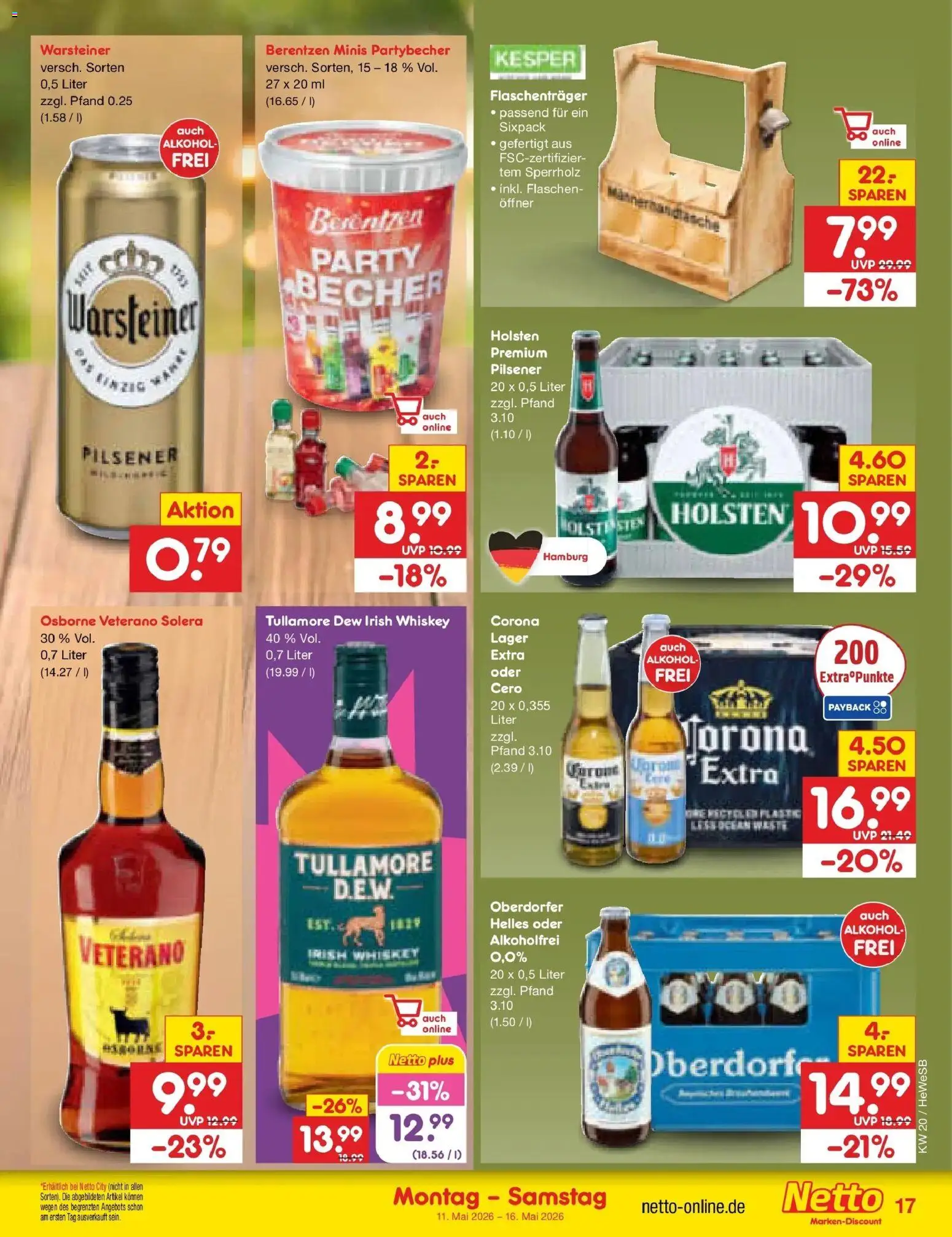 Netto Marken-Discount Prospekt Hamburg	 – gültig ab 10.05.2026 | Seite: 22 | Produkte: Osborne, Holsten, Whiskey, Berentzen