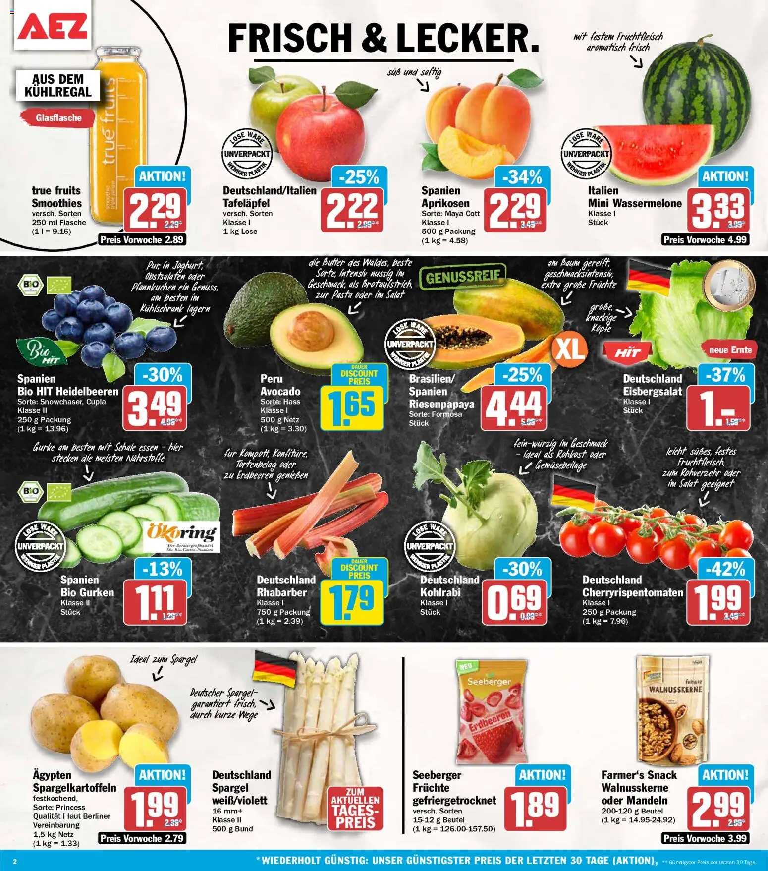 AEZ Prospekt 	 – gültig ab 18.05.2026 | Seite: 2 | Produkte: Berliner, Mandeln, Spargel, Salat