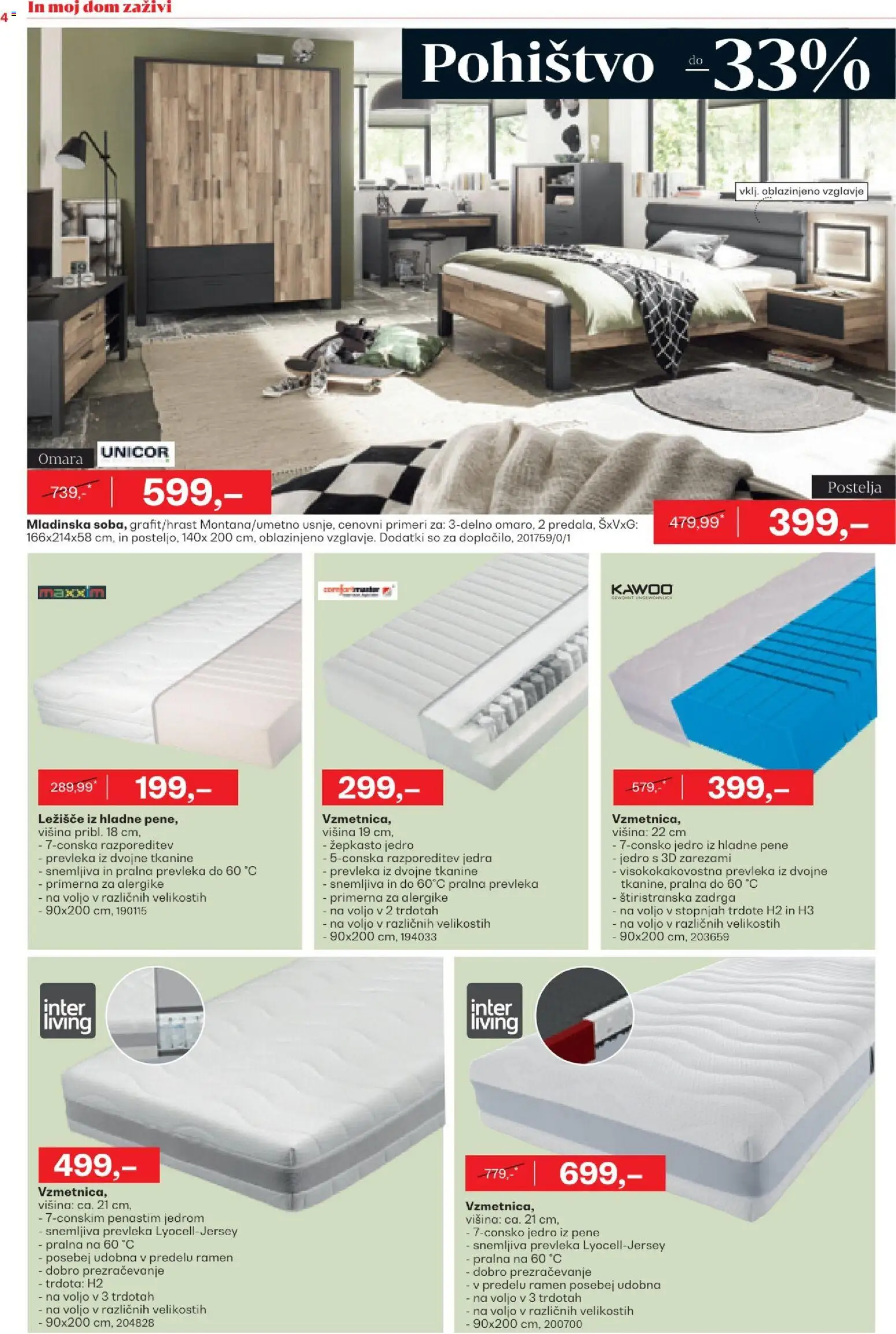 Novi Rutar katalog ponudbe – veljaven od 22.07.2026 | Stran: 4 | Izdelki: Ležišče, Postelja, Prevleka, Omara