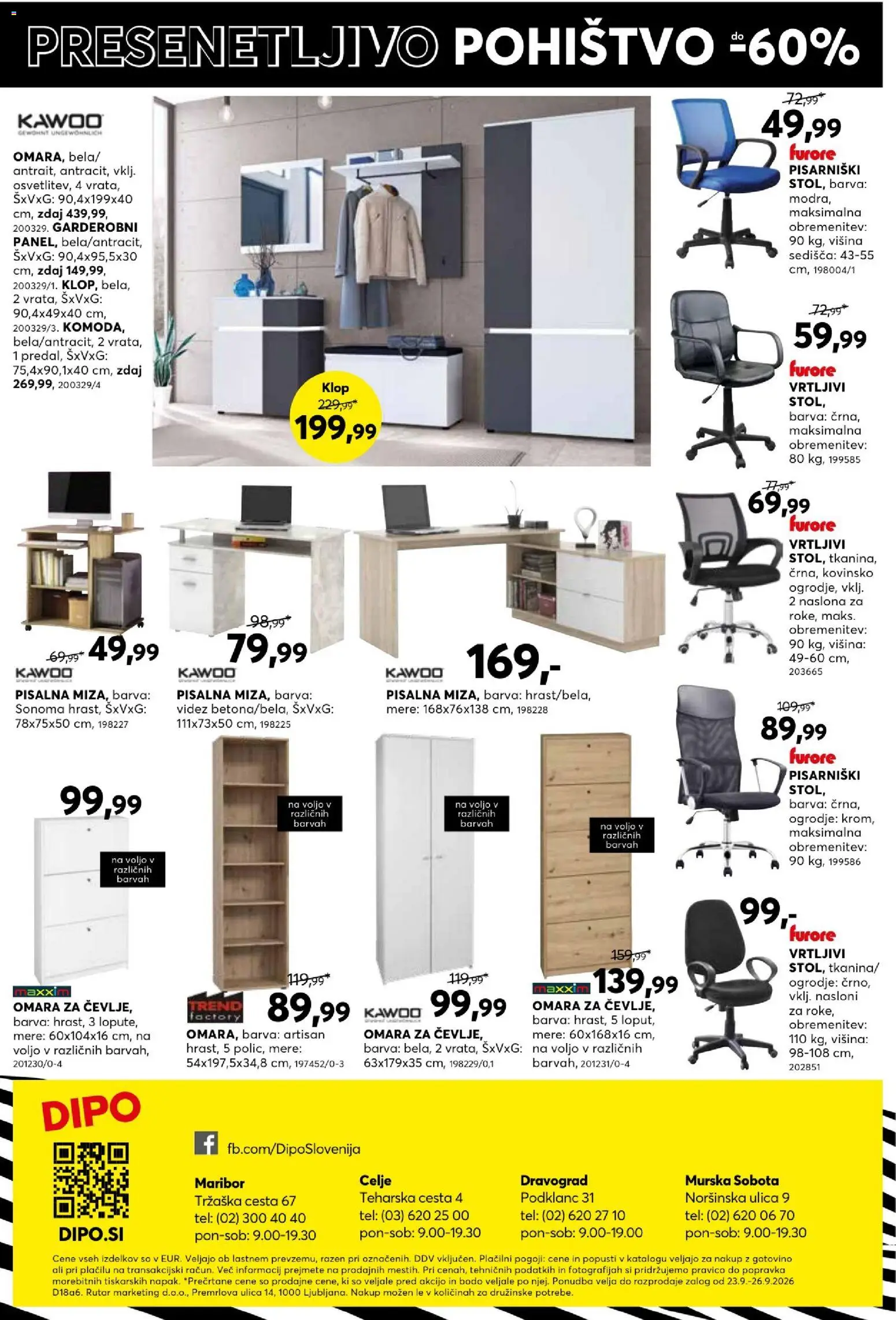 Novi Dipo katalog ponudbe – veljaven od 23.09.2026 | Stran: 24 | Izdelki: Pohištvo, Omara, Barva