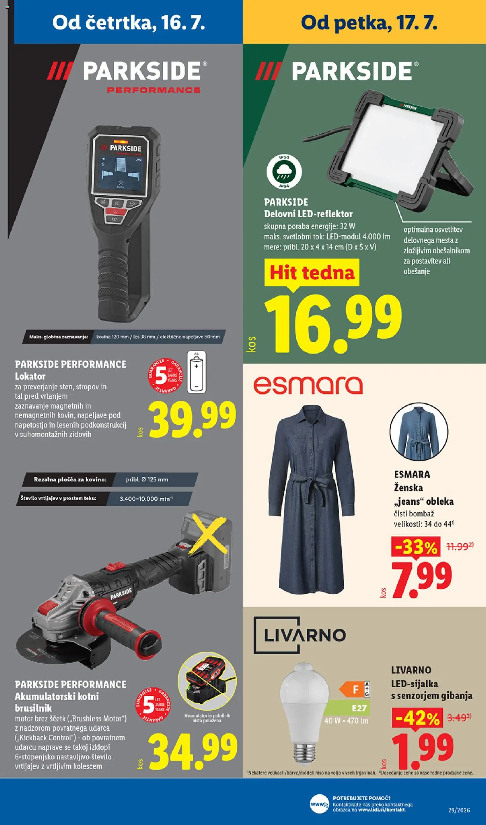 Novi Lidl katalog ponudbe – veljaven od 16.07.2026 | Stran: 39 | Izdelki: Akumulator, Obleka, Brusilnik