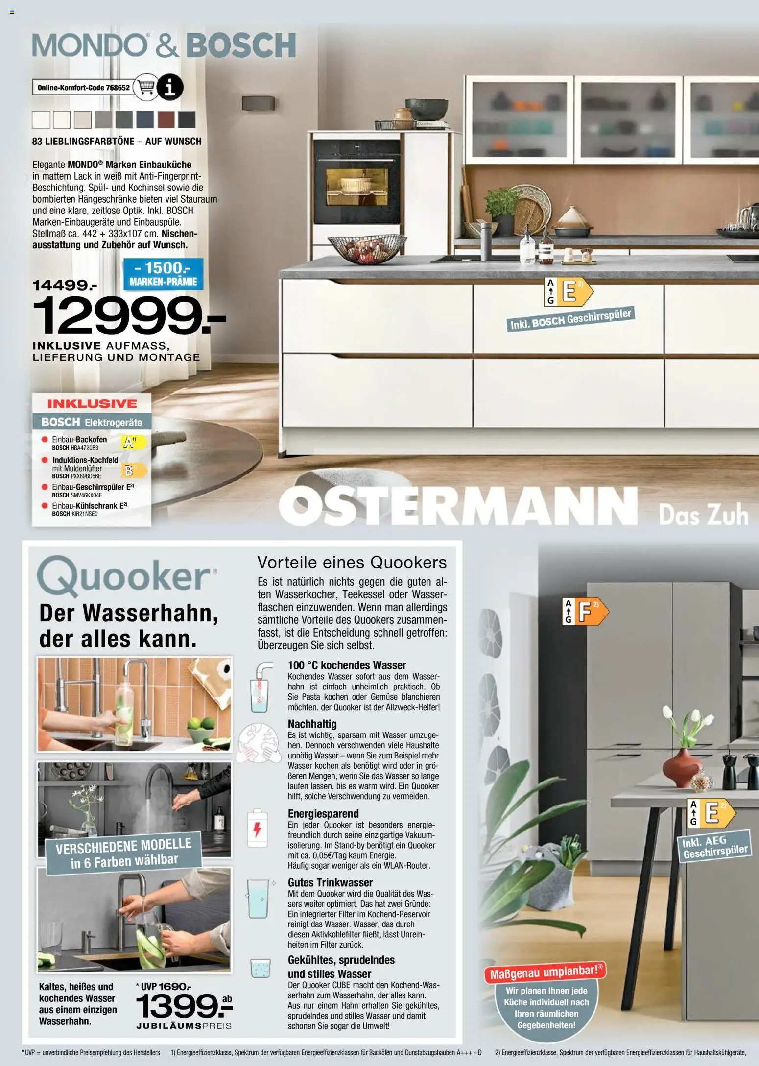 Ostermann Küchen neu erleben – gültig ab 07.05.2026 | Seite: 18 | Produkte: AEG, Einbauküche, Küche, Wasser