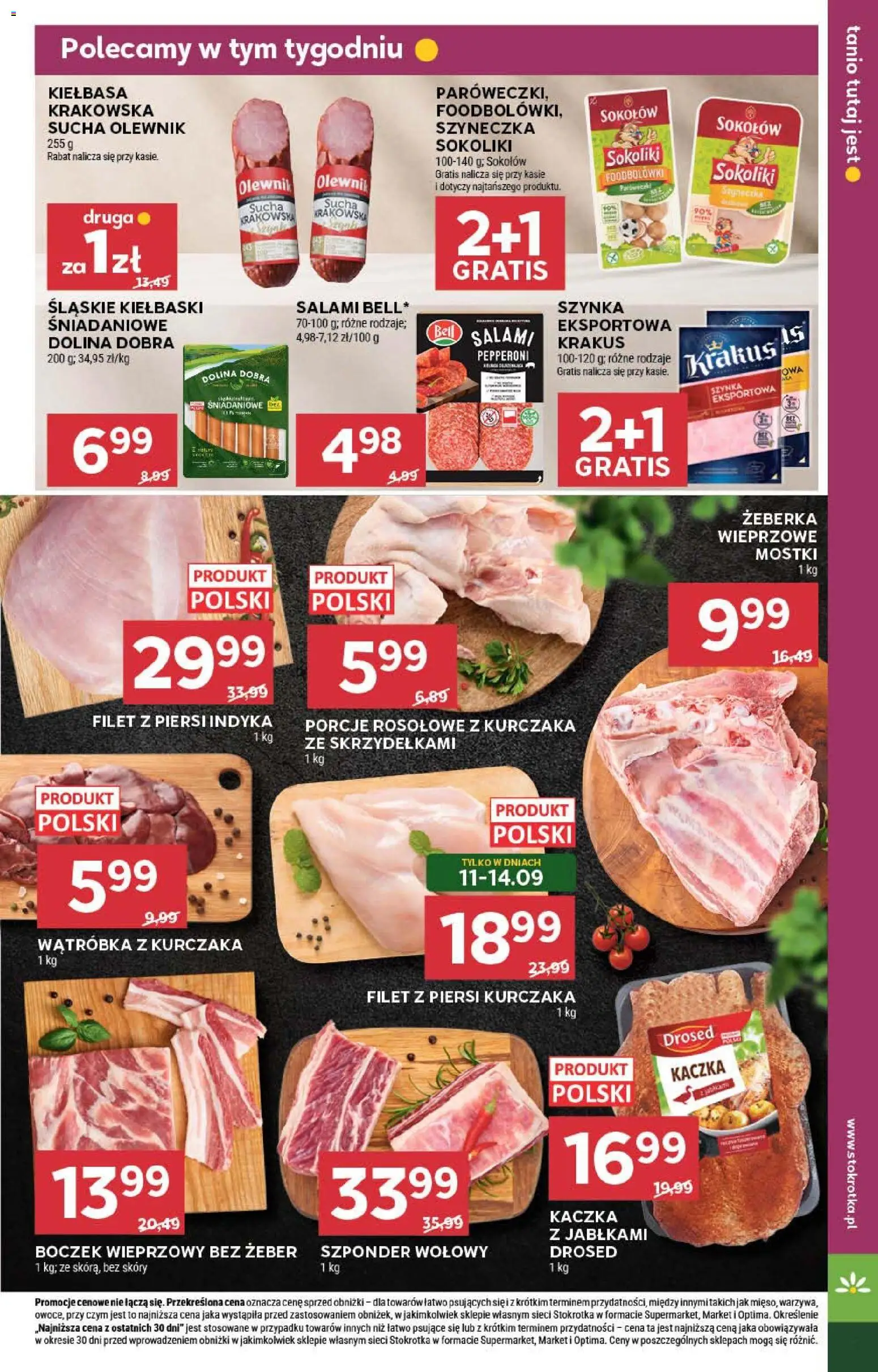 Stokrotka gazetka - Market od 10.09.2026 | Strona: 11 | Produkty: Piersi, Stokrotka, Boczek wieprzowy, Kiełbaski