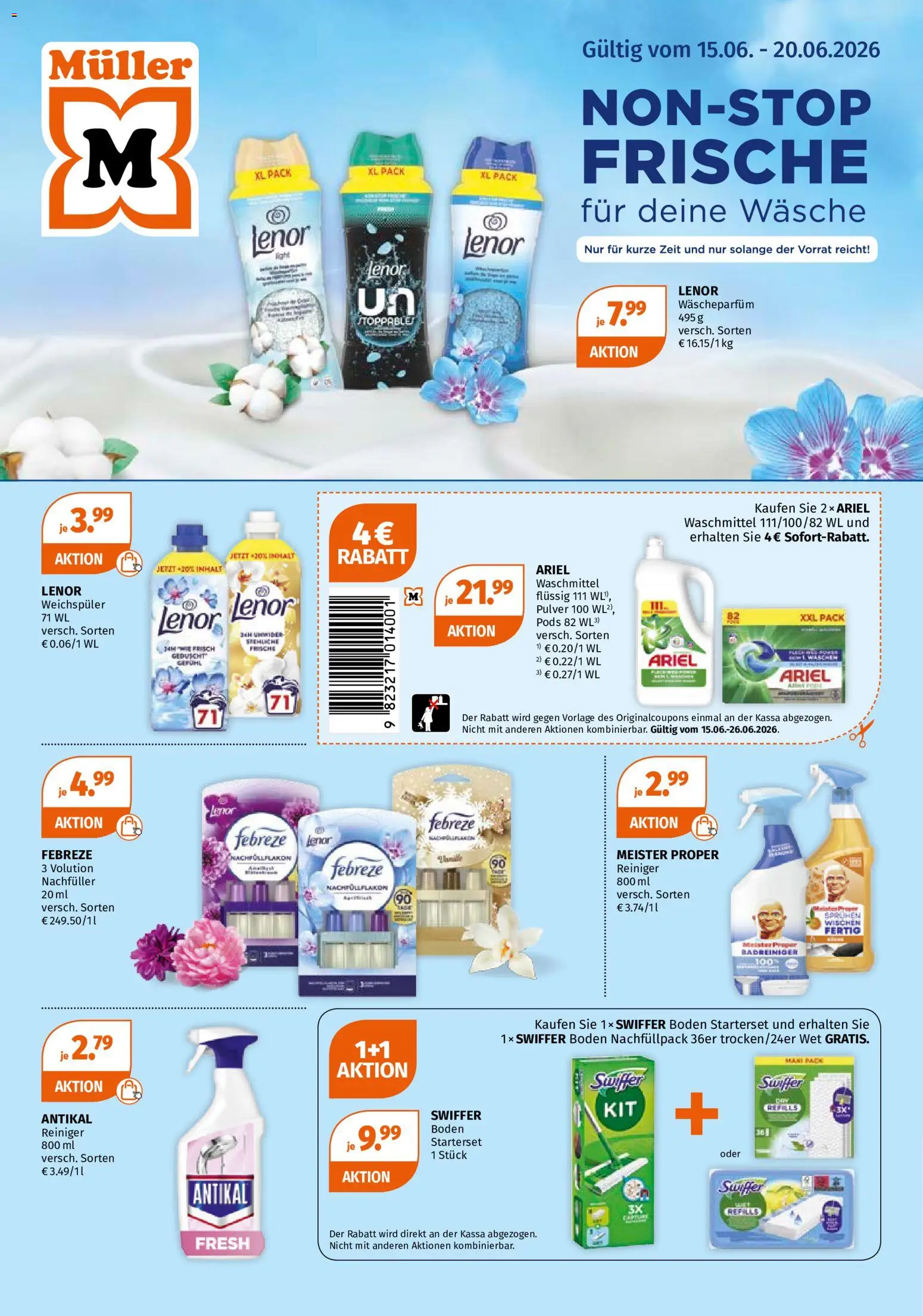 Müller Sparen macht Freude gültig ab 15.06.2026 | Seite: 1 | Produkte: Weichspüler, Waschmittel