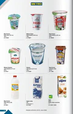 Metro katalog BMPL - pregled Metro kataloga - važi od 01.07.2026 | Strana: 2 | Proizvode: Kiselo mleko, Sveže mleko, Alpro, Jogurt