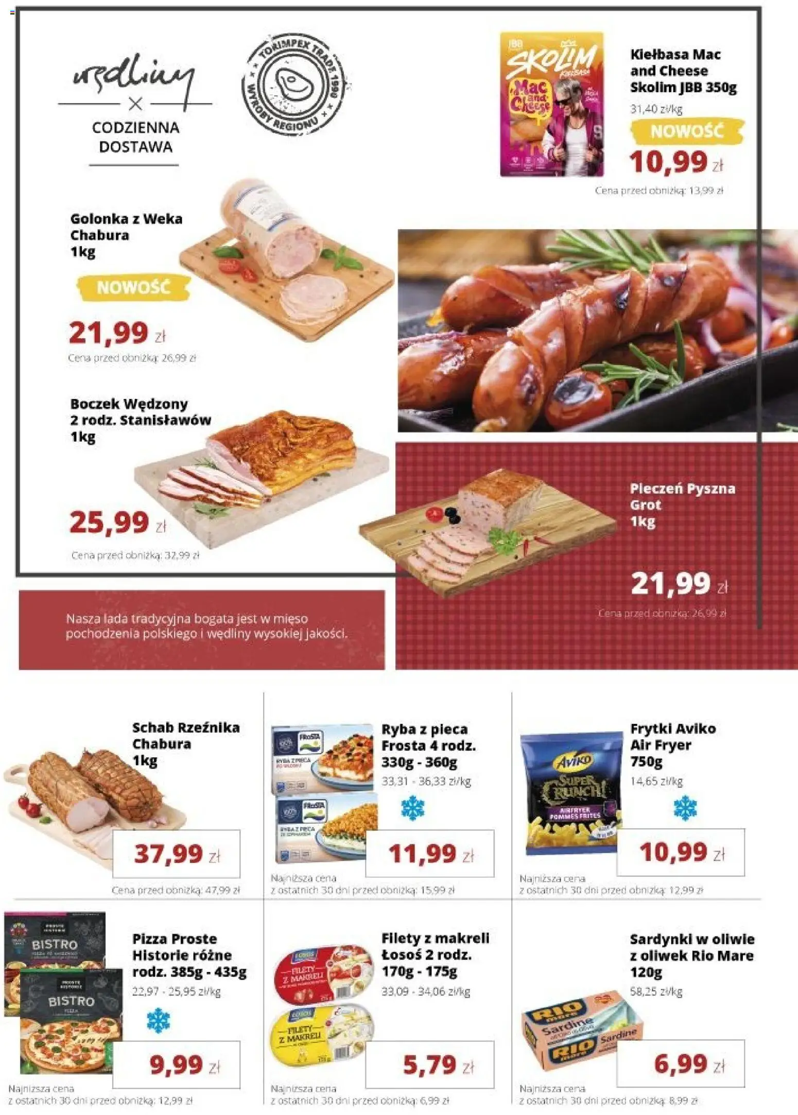 Torimpex gazetka od 13.07.2026 | Strona: 5 | Produkty: Schab, Boczek wędzony, Frytki, Ryba