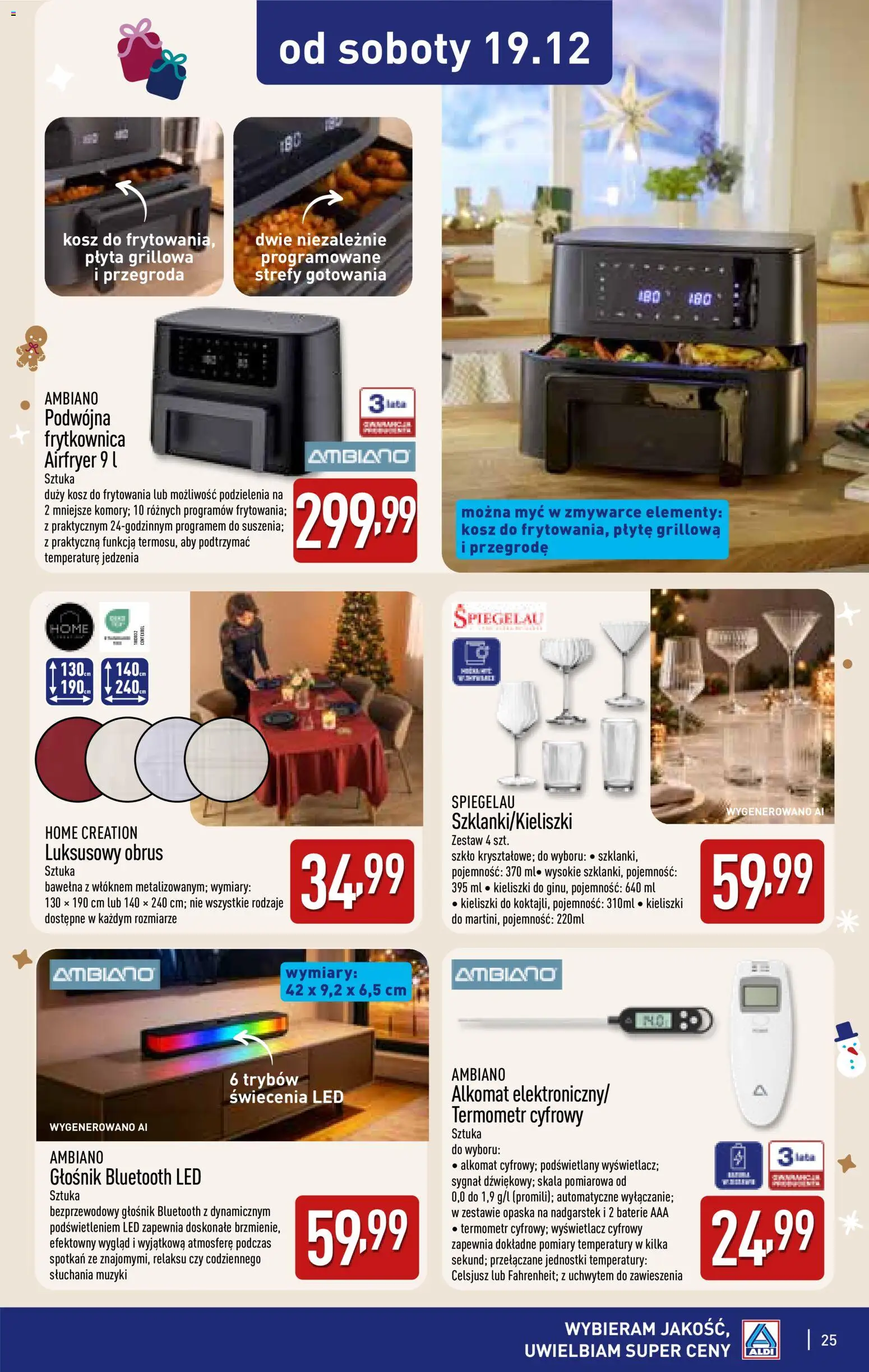 Aldi gazetka - Katalog prezentowy od 28.10.2026 | Strona: 25 | Produkty: Alkomat, Głośnik, Frytkownica, Ambiano