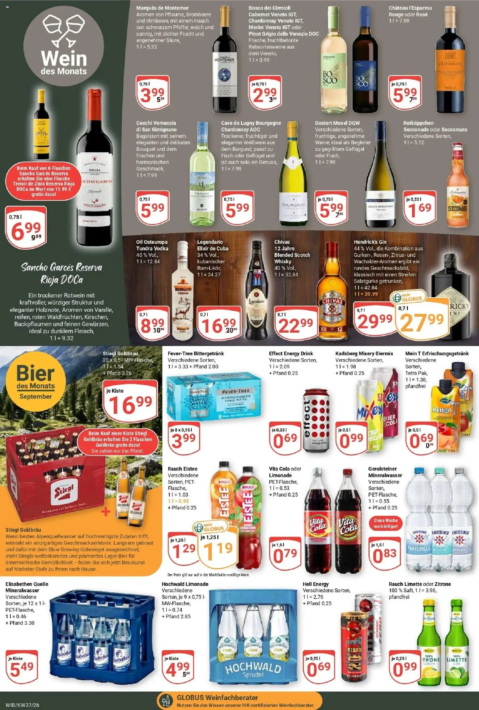 Globus Prospekt Wiesbaden-Nordenstadt (ab 07.09.2026) » Angebote online | Seite: 19 | Produkte: Weißwein, Limonade, Limette, Wein