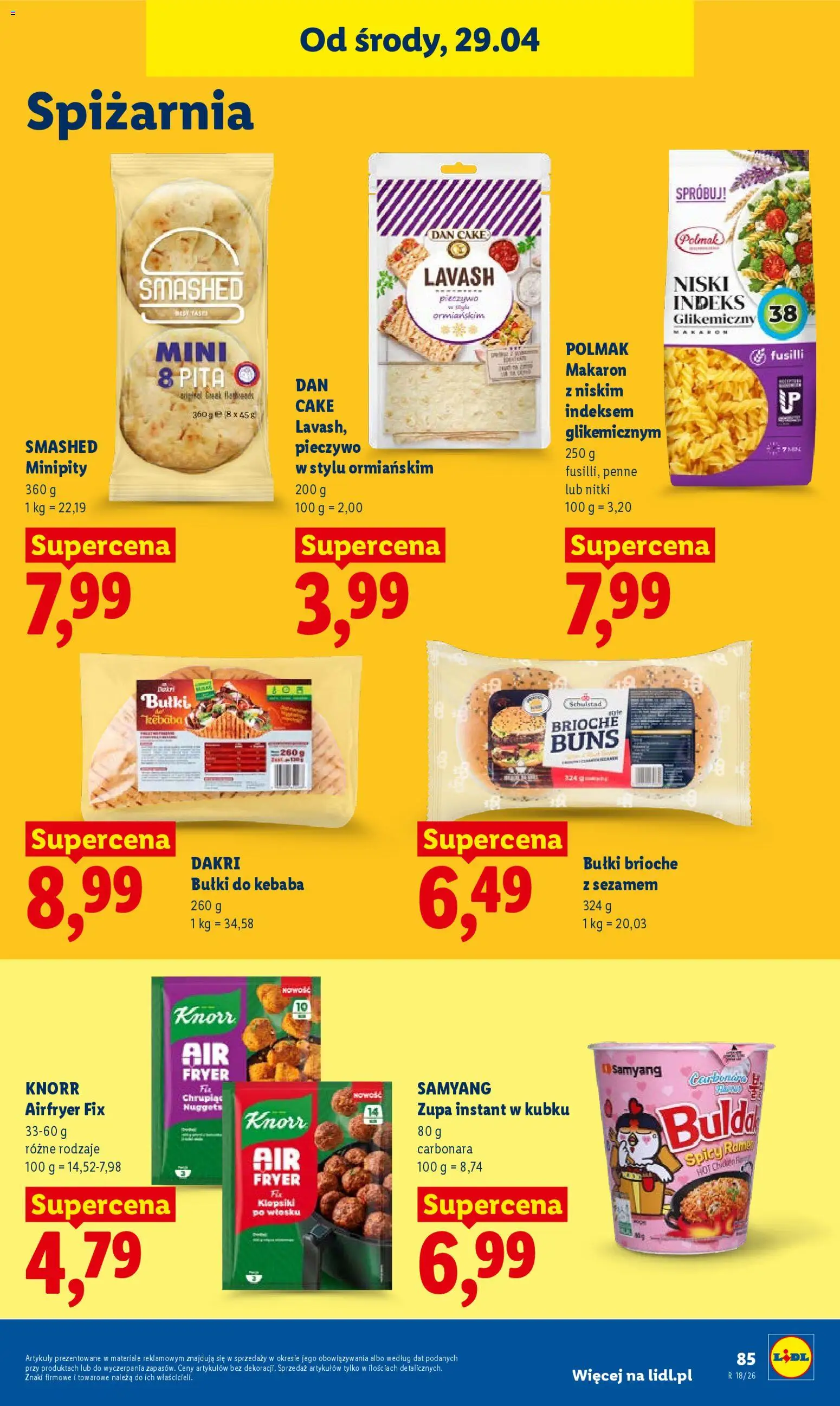 Lidl gazetka od 29.04.2026 | Strona: 87 | Produkty: Pieczywo, Carbonara, Penne, Nuggets