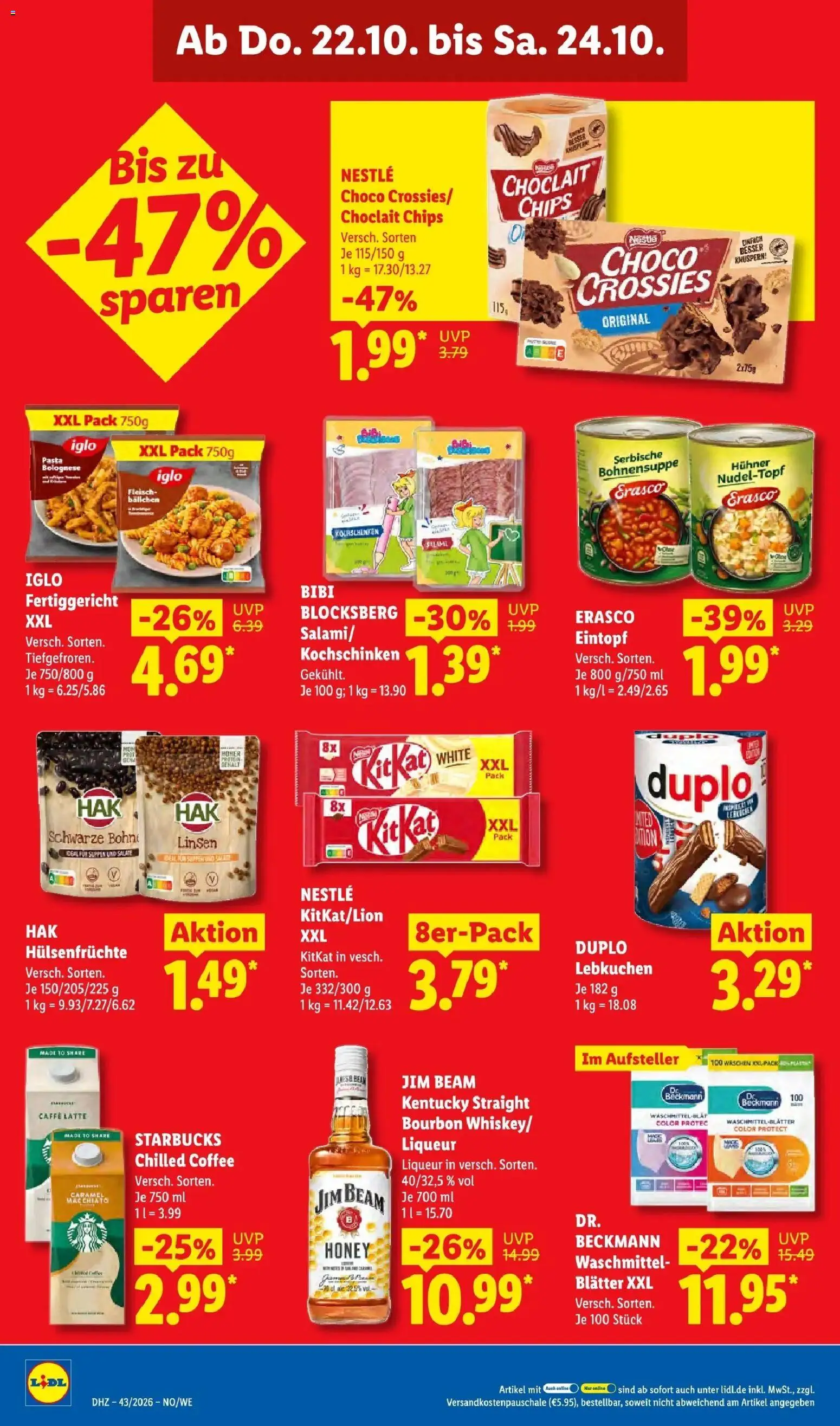 Lidl Prospekt Künzell – gültig ab 19.10.2026 | Seite: 68 | Produkte: Starbucks, Bourbon, Chips, Fleisch