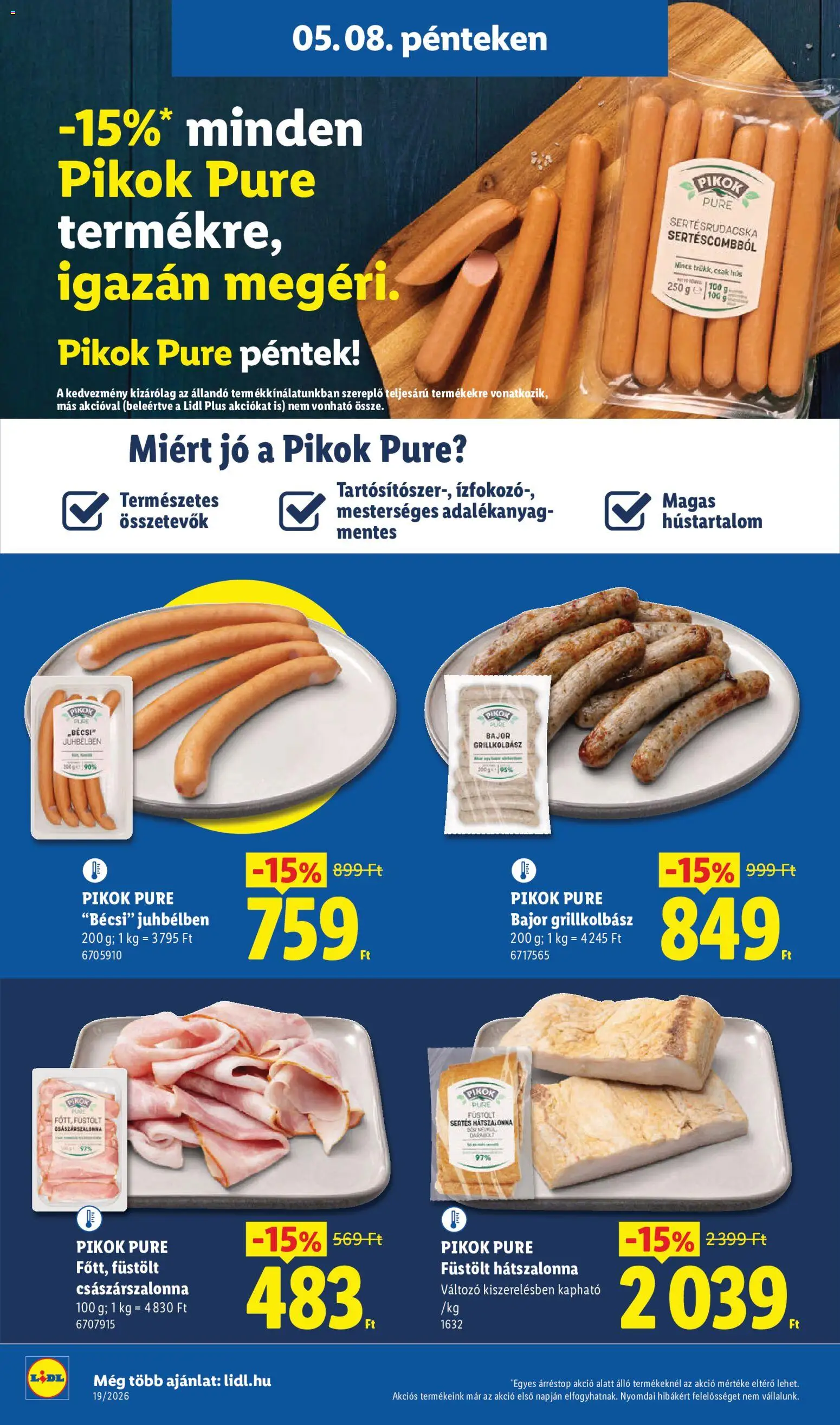 Lidl akciós ujság - amely érvényes a következő dátumtól: 07.05.2026 | Oldal: 46 | Termékek: Grillkolbász, Hús, Grill, Bacon
