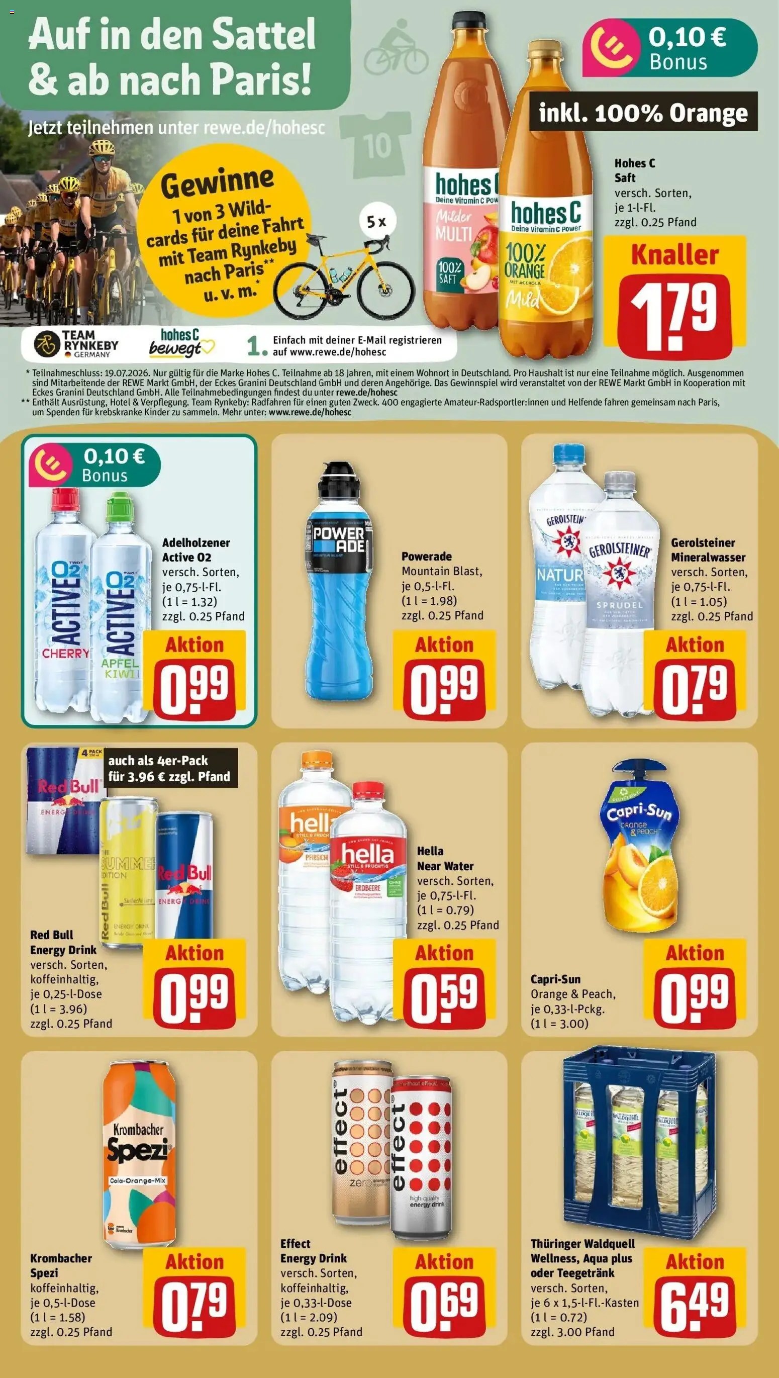 Rewe Prospekt Eisfeld – gültig ab 13.07.2026 | Seite: 20 | Produkte: Energy, Hella, Pfirsich, Granini
