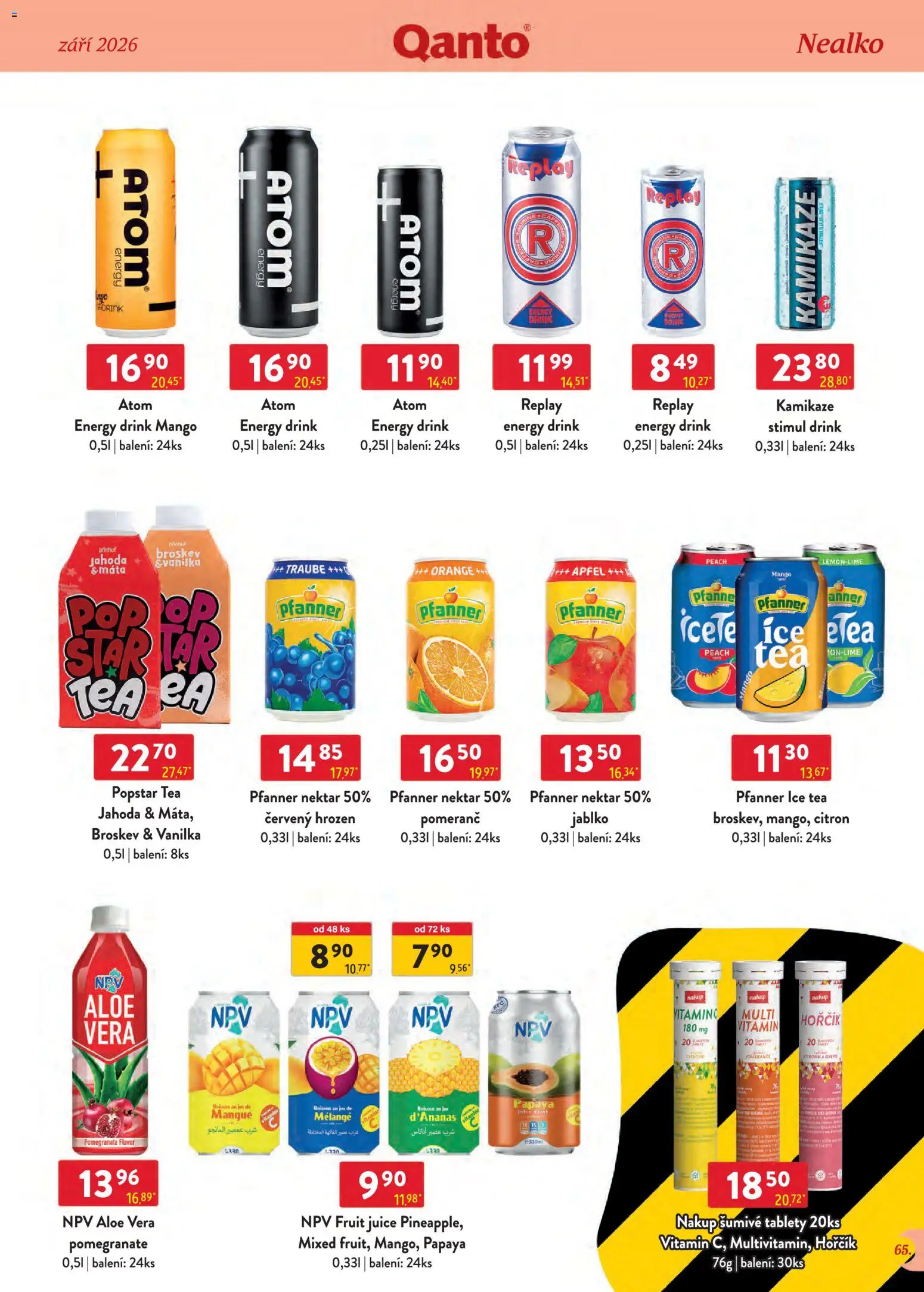 Astur & Qanto leták - Velkoobchod 09/2026 od 01.09.2026 | Strana: 65 | Produkty: Citron, Aloe vera, Ice tea, Energy drink