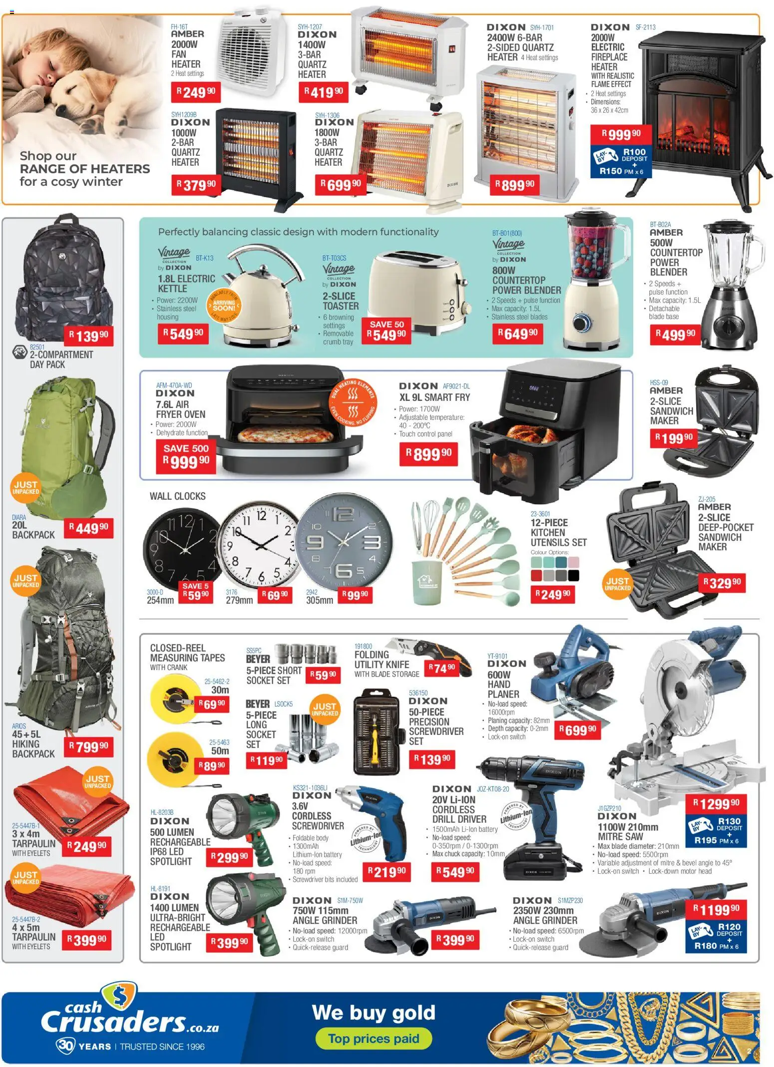 New Cash Crusaders catalogue – valid from 15.05.2026 | Page: 2 | Products: Backpack, Oven, Fryer, Battery