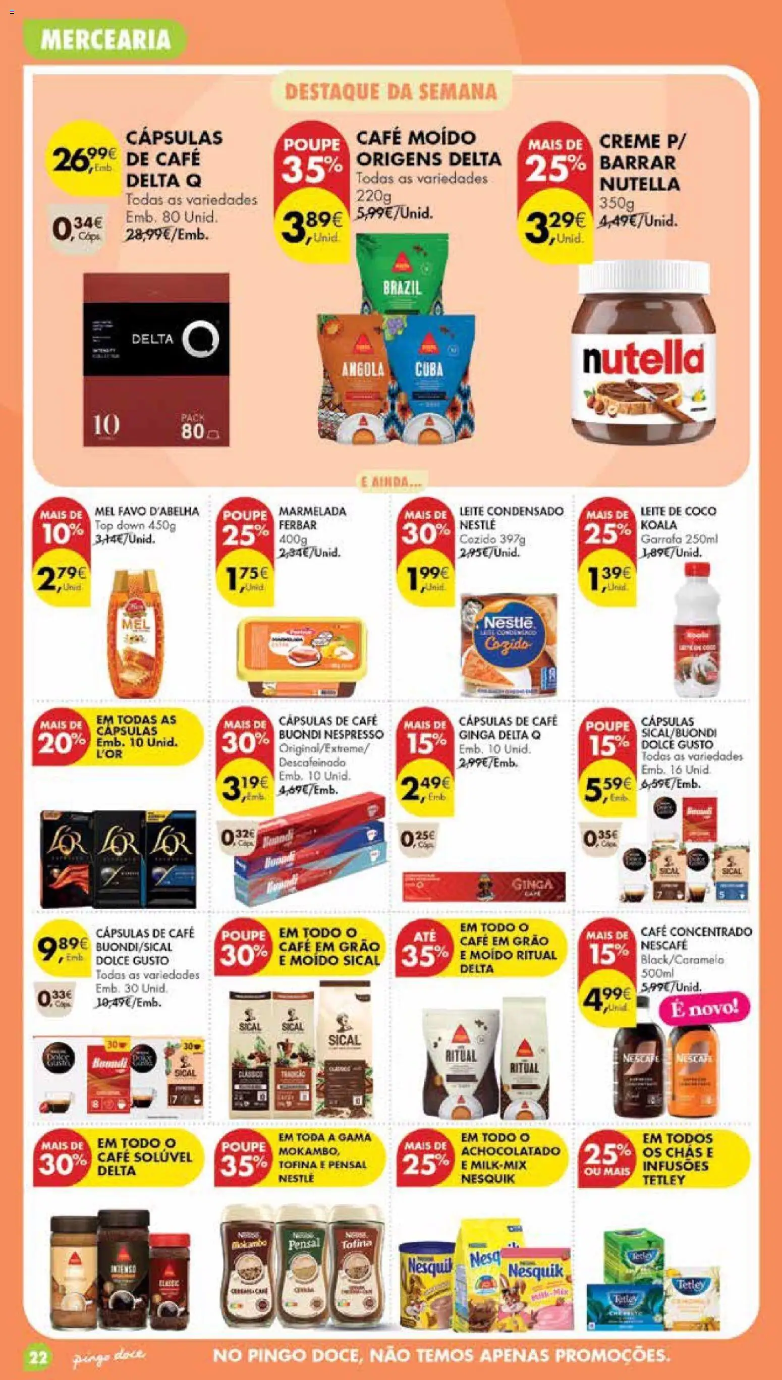 Pingo Doce Poupe Esta Semana Madeira │ válido de 04/08/2026 | Página: 22 | Produtos: Cafe buondi, Nestlé, Café, Creme