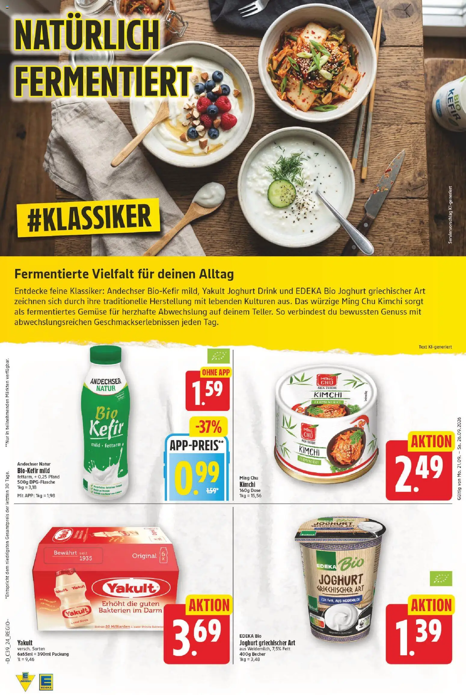 E center Prospekt – gültig ab 21.09.2026 | Seite: 24 | Produkte: Kefir, Joghurt, Gemüse