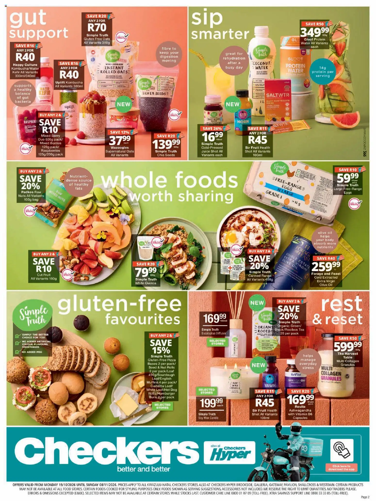 New Checkers catalogue – valid from 19/10/2026 | Page: 2 | Products: Table, Protein, Oats, Oil