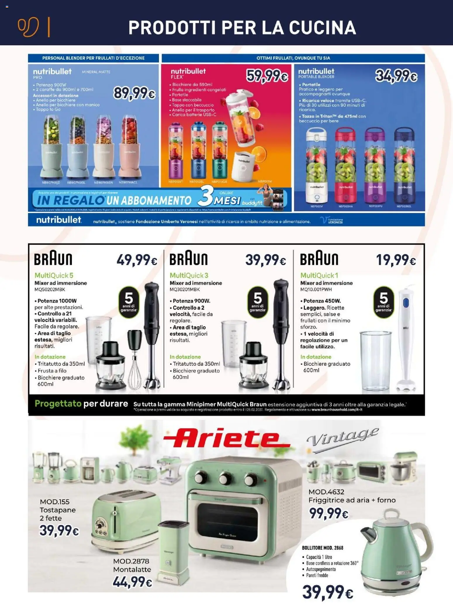 Volantino Unieuro del 11.06.2026 | Pagina: 5 | Prodotti: Friggitrice ad aria, Tritatutto, Bollitore, Friggitrice