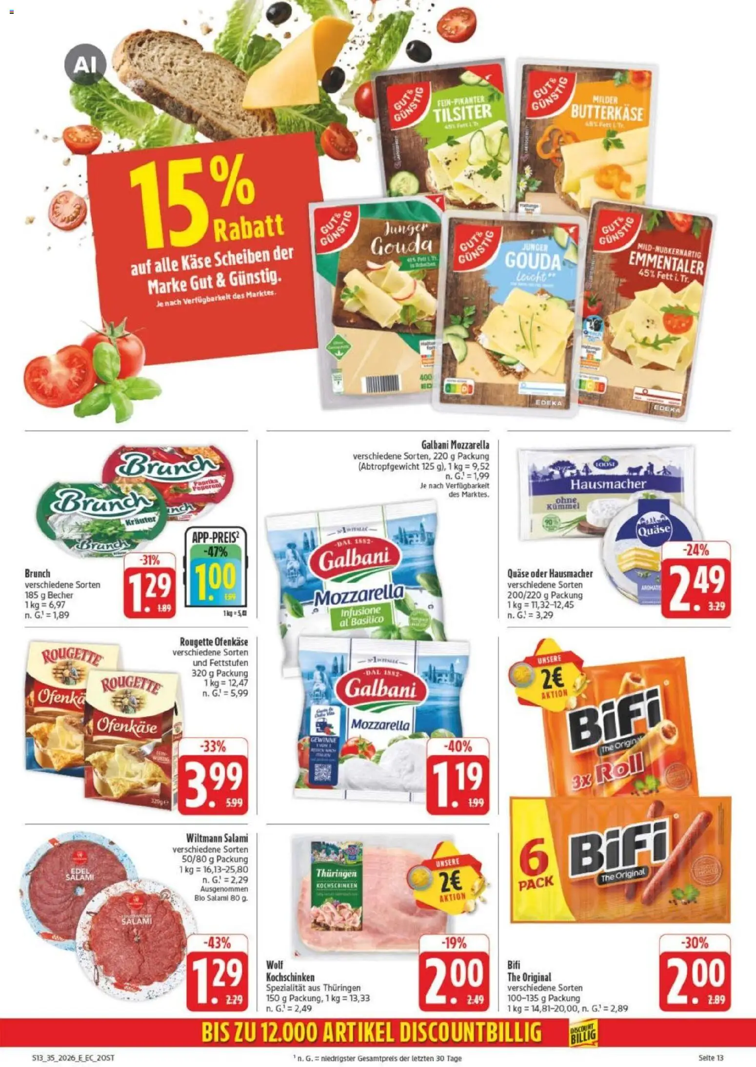 Edeka Prospekt Leipzig – gültig ab 23.08.2026 | Seite: 17 | Produkte: Käse, Mozzarella, Gouda, Rougette ofenkase