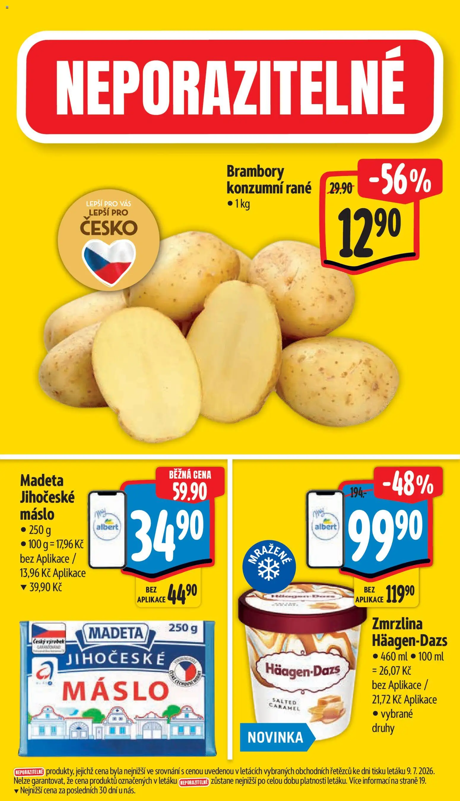 Albert leták - Supermarket - Praha Čimice od 15.07.2026 | Strana: 3 | Produkty: Máslo, Zmrzlina, Brambory, Jihočeské máslo