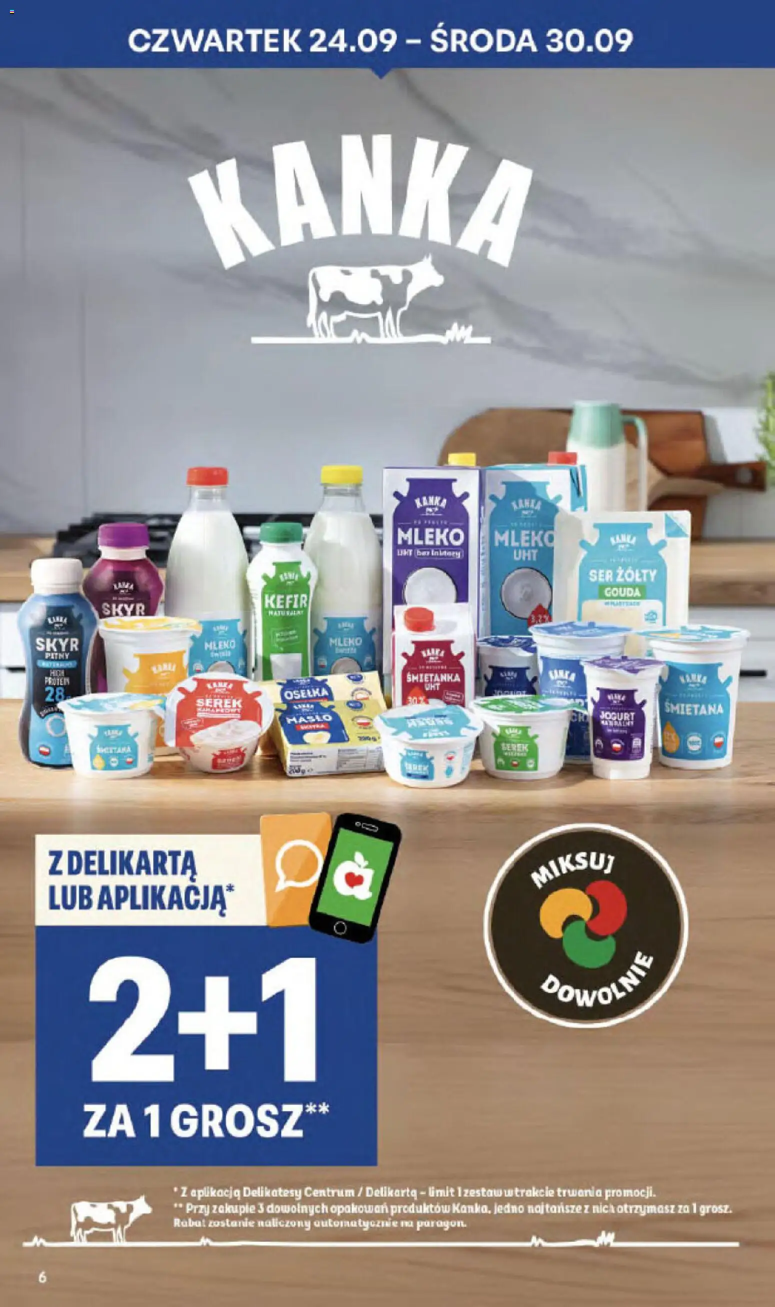 Delikatesy Centrum gazetka - Sklepy Własne od 24.09.2026 | Strona: 6 | Produkty: Kefir, Ser, Śmietana, Skyr