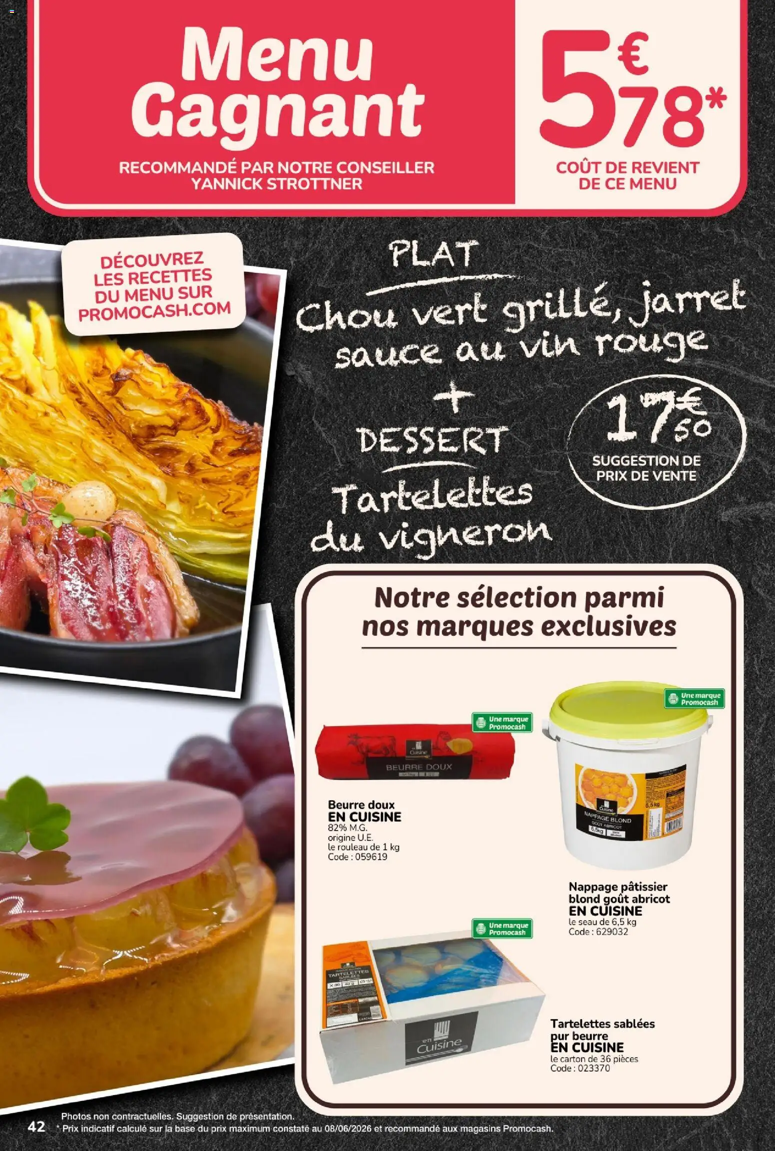 {H1} | Page: 42 | Produits: Abricot, Rouleau, Vin rouge, Chou vert