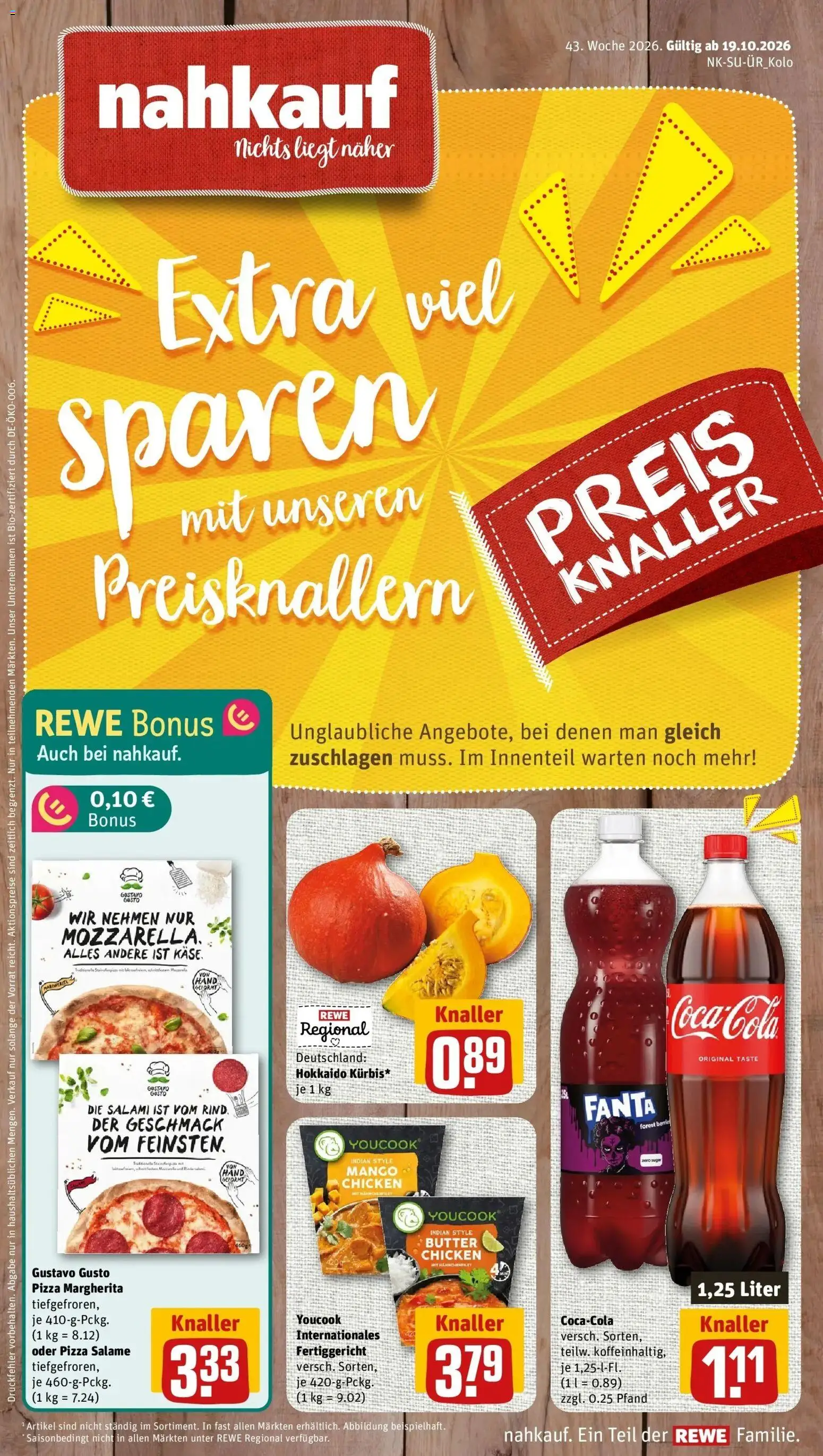 REWE Prospekt ab 19.10.2026 zum Blättern » Angebote | Seite: 1