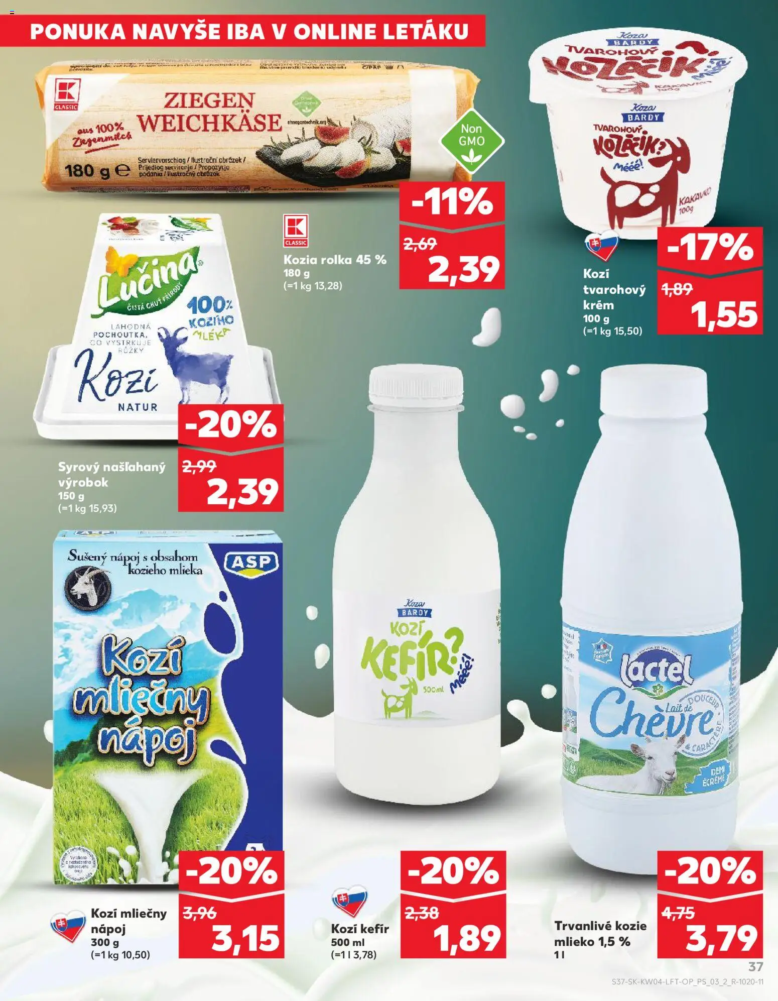 Nové Kaufland akcie – leták je platný od 22.01.2026 | Strana: 37 | Produkty: Mlieko, Krém