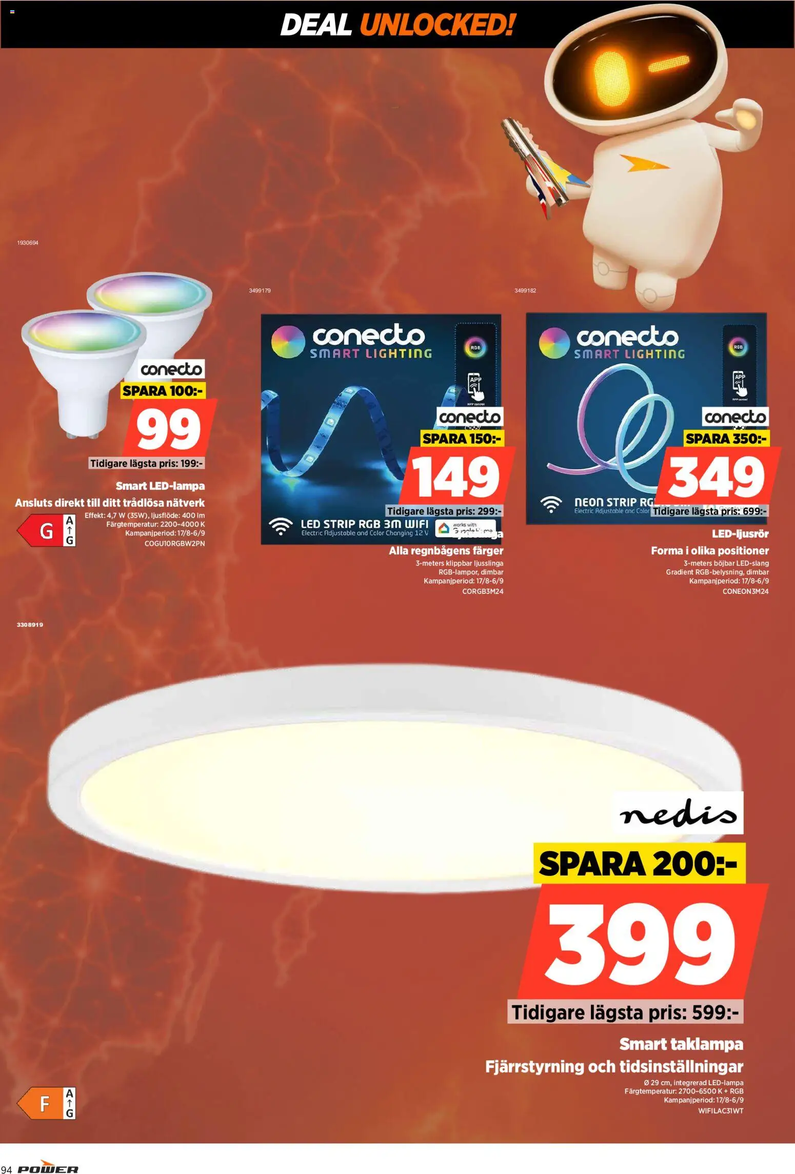 Power reklamblad aktuell från 31/08/2026 | Sida: 94 | Produkter: Taklampa, Ljusslinga, Wifi