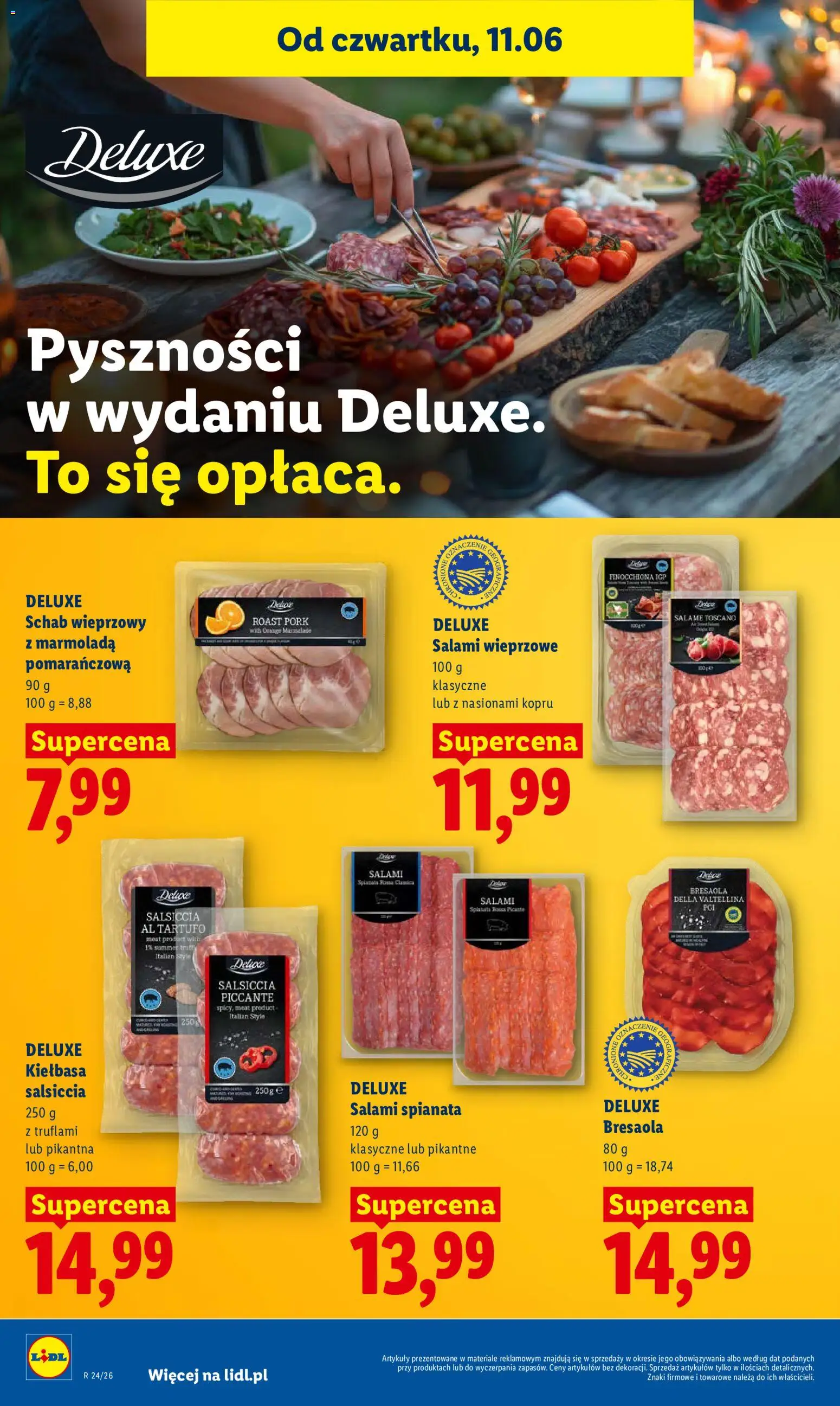 Lidl Polsko leták od 11.06.2026 | Strana: 60 | Produkty: Deluxe, Salsiccia, Bresaola