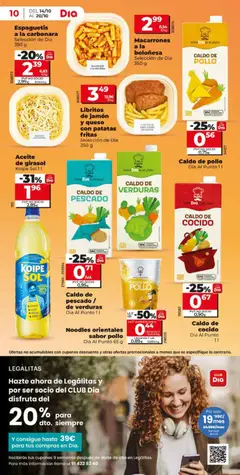 Vista previa Libritos de jamón y queso con patatas fritas Selección de Dia 250 g, Libritos de jamón y queso con patatas fritas válido desde el 14/10/2026 | Página: 10