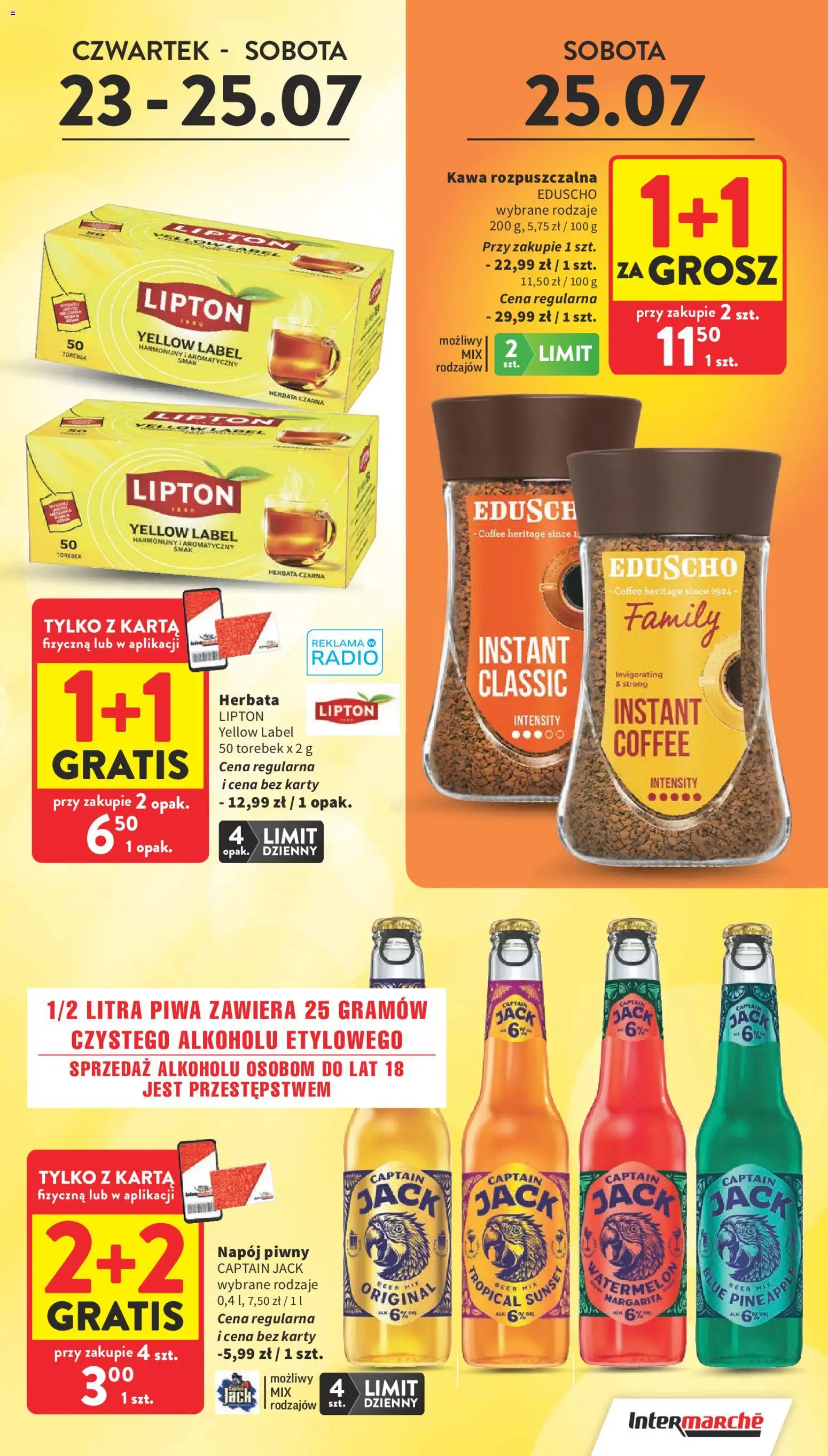 Intermarche gazetka od 23.07.2026 | Strona: 3 | Produkty: Karta, Herbata lipton, Kawa, Herbata